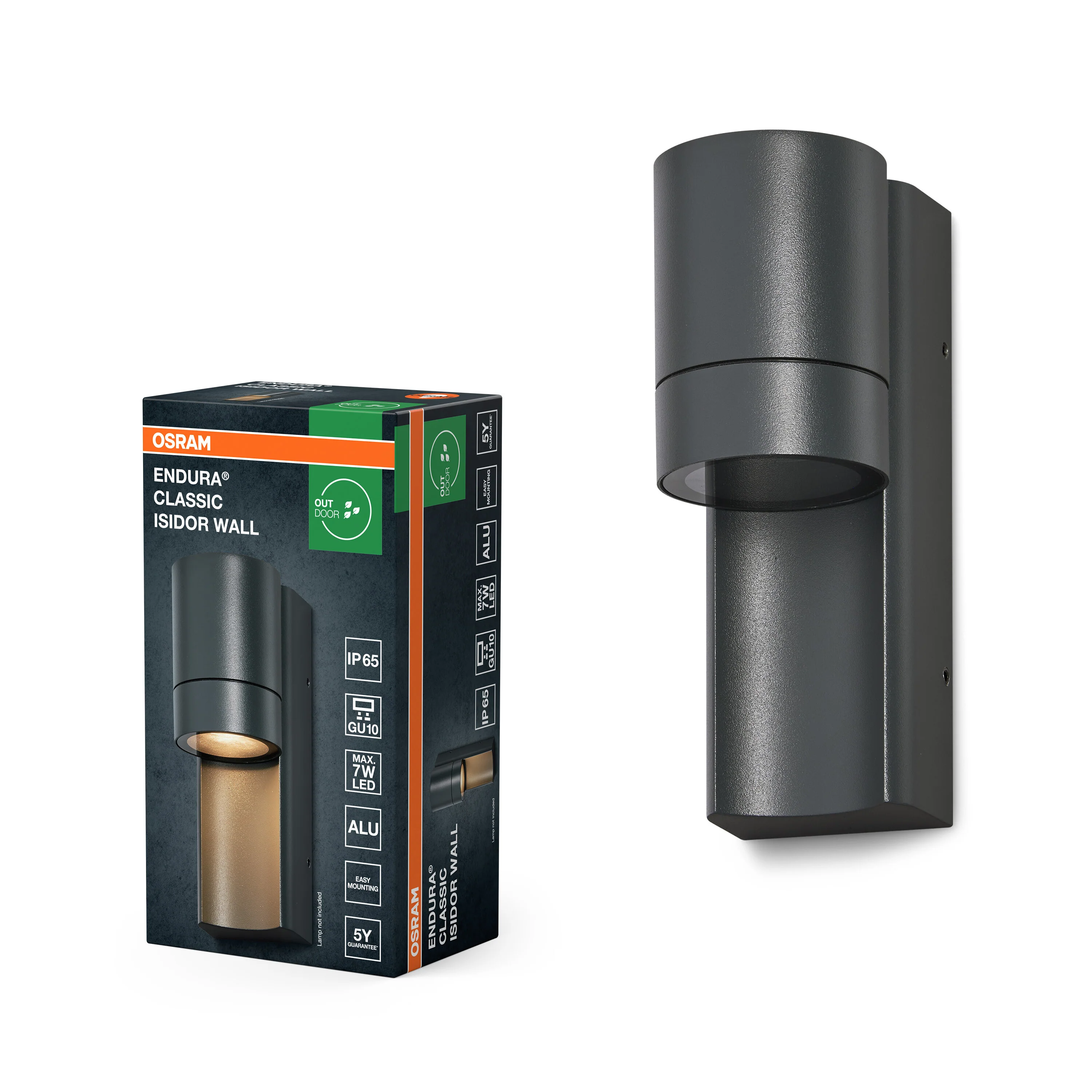 OSRAM Endura Classic IP65 GU10 Isidor Kinkiet ciemnoszary - Image 5