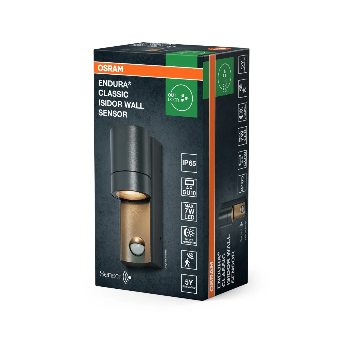 OSRAM Endura Classic IP65 Isidor Kinkiet, czujnik, szary - Image 2