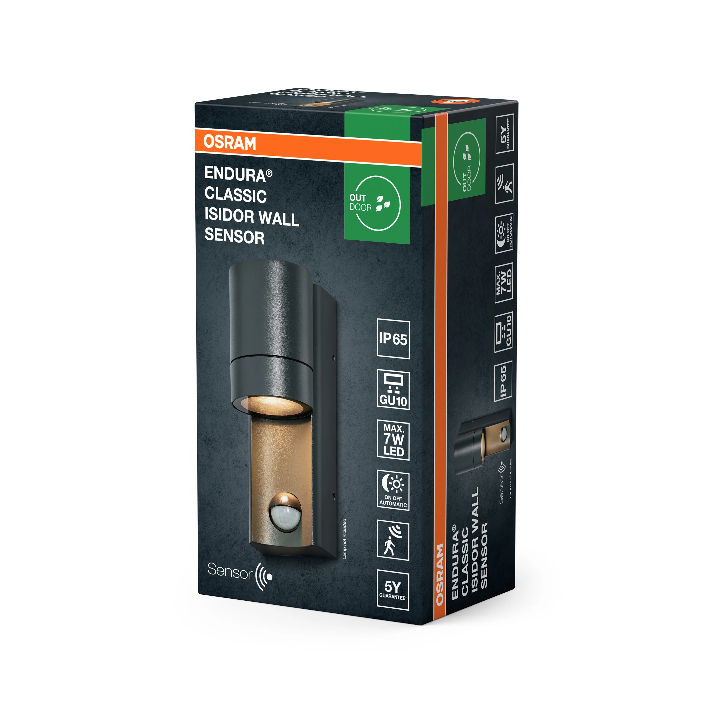 OSRAM Endura Classic IP65 Isidor Kinkiet, czujnik, szary - Image 6