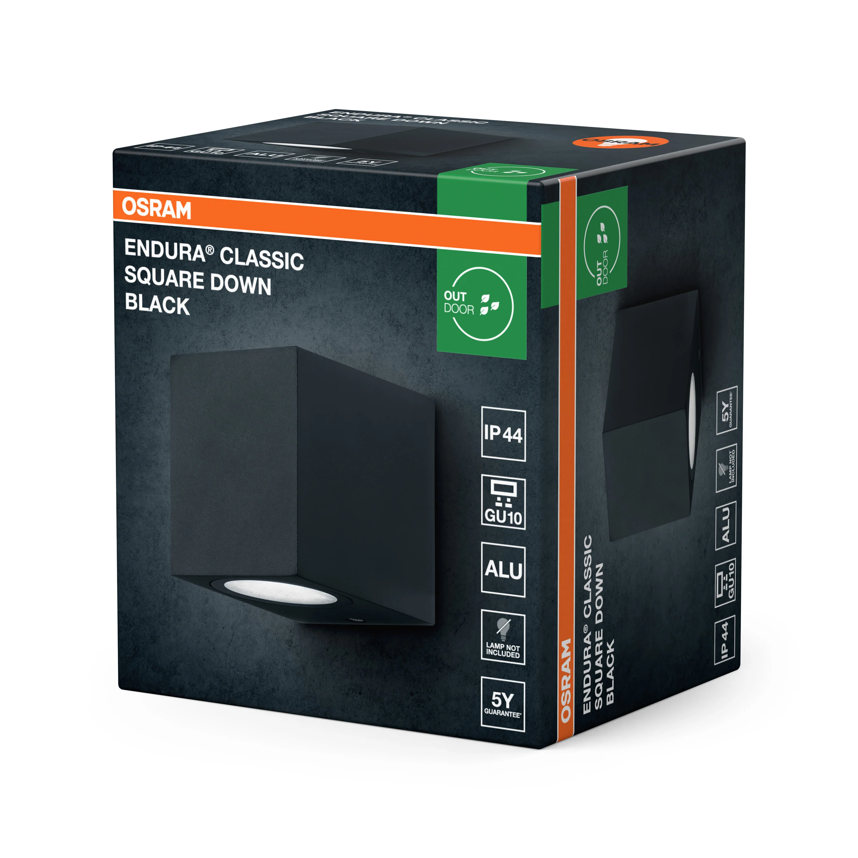 OSRAM Endura Classic Square Kinkiet w dół czarny - Image 6