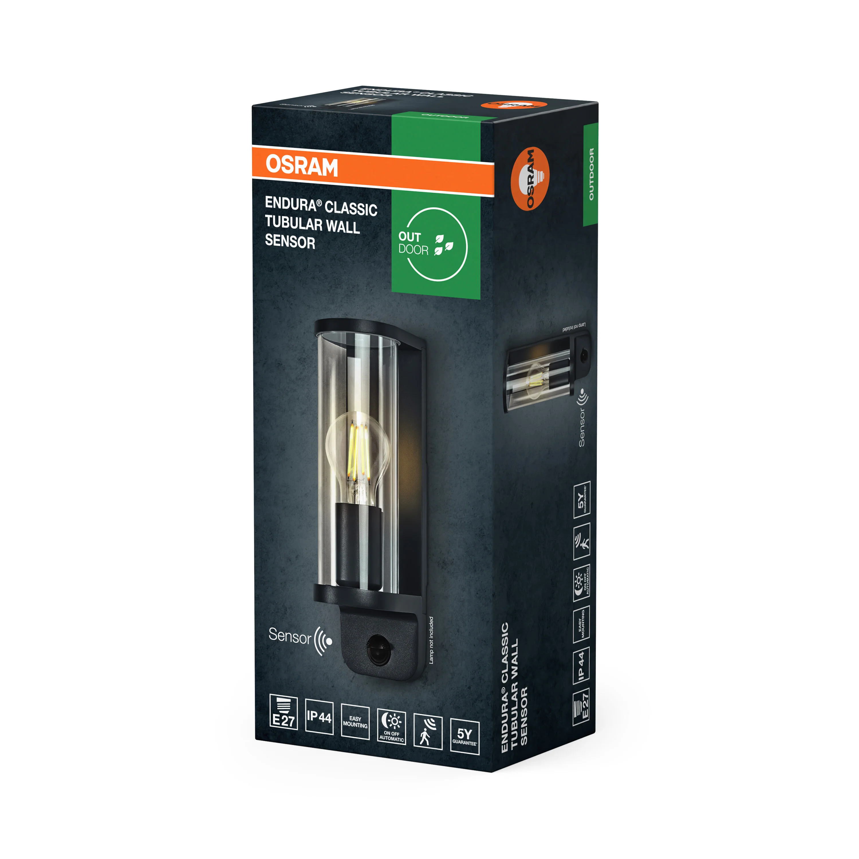 OSRAM ENDURA CLASSIC TUBULARWall Sensor E27 IP44 ciemnoszary - Image 6