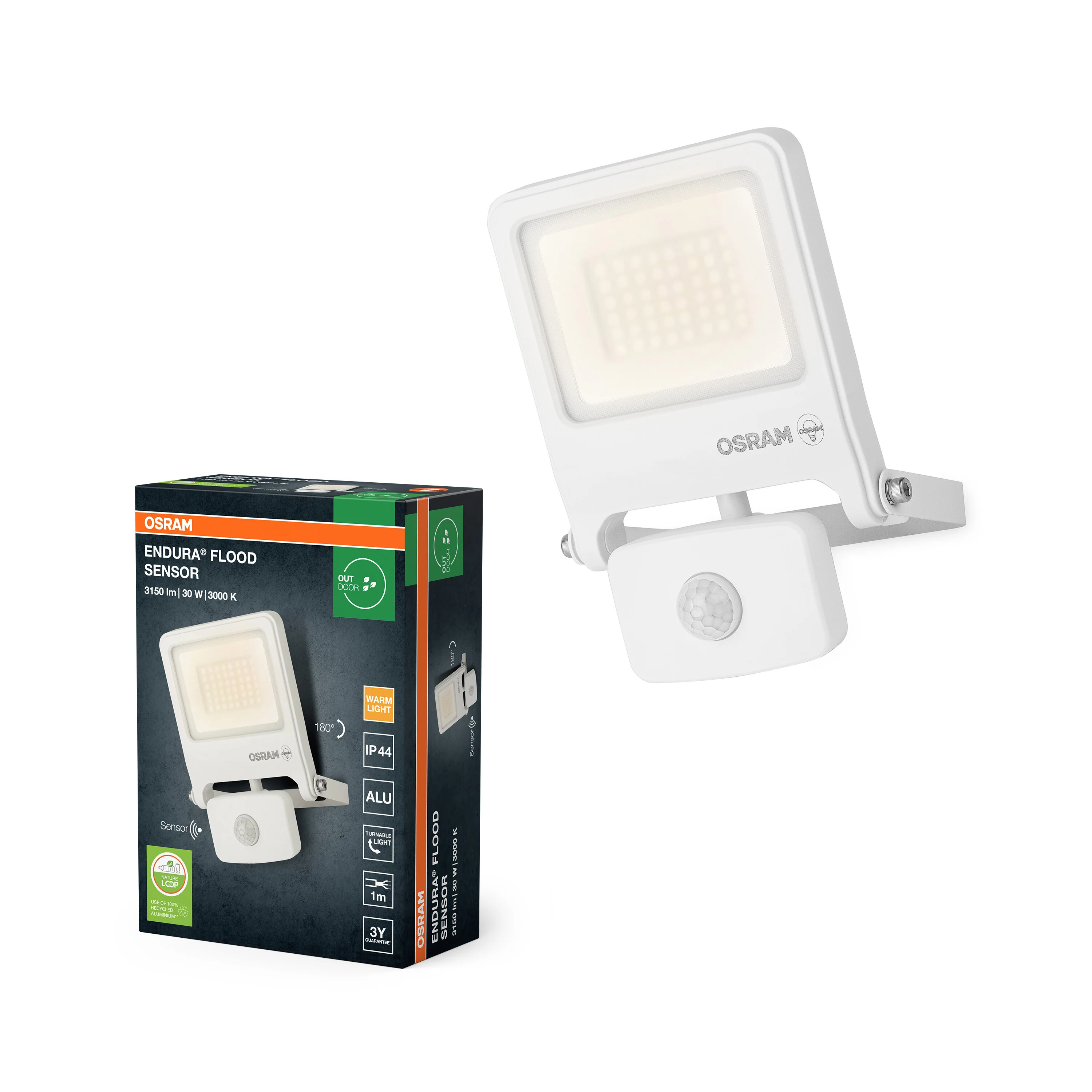 OSRAM ENDURA® Flood z czujnikiem 100W ciepła biel PCR - Image 4