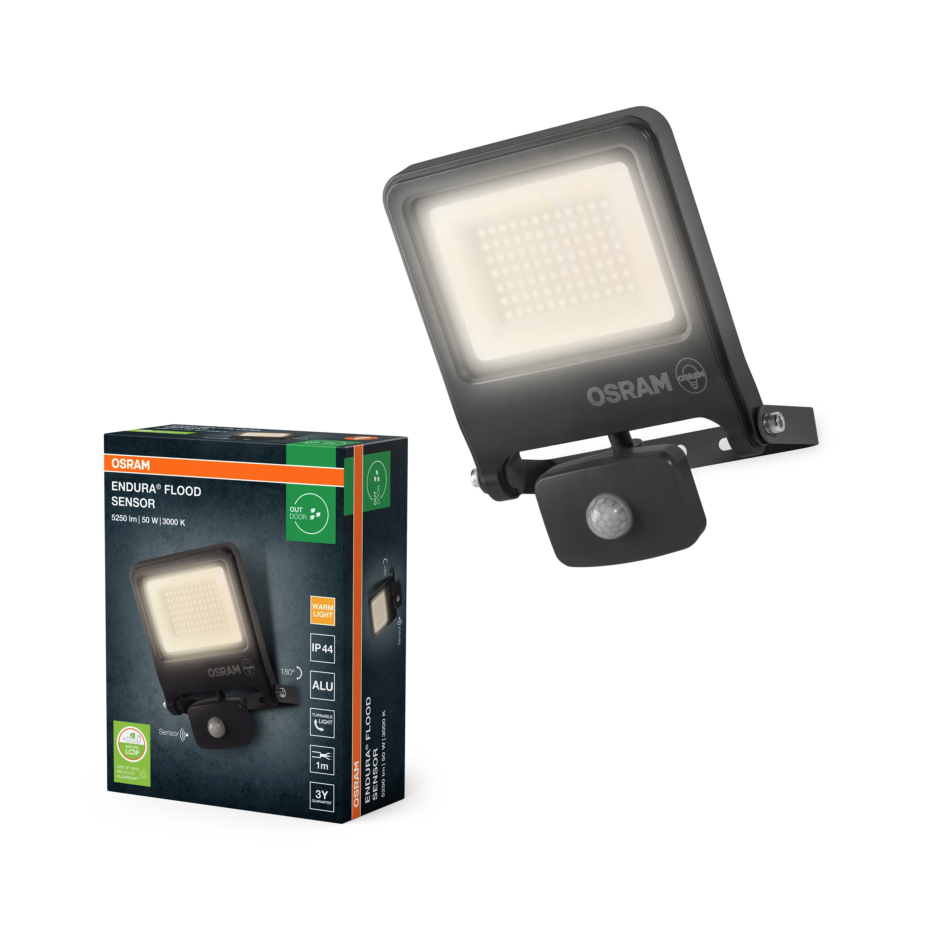 OSRAM ENDURA® Flood z czujnikiem 150W ciepła biel PCR - Image 4
