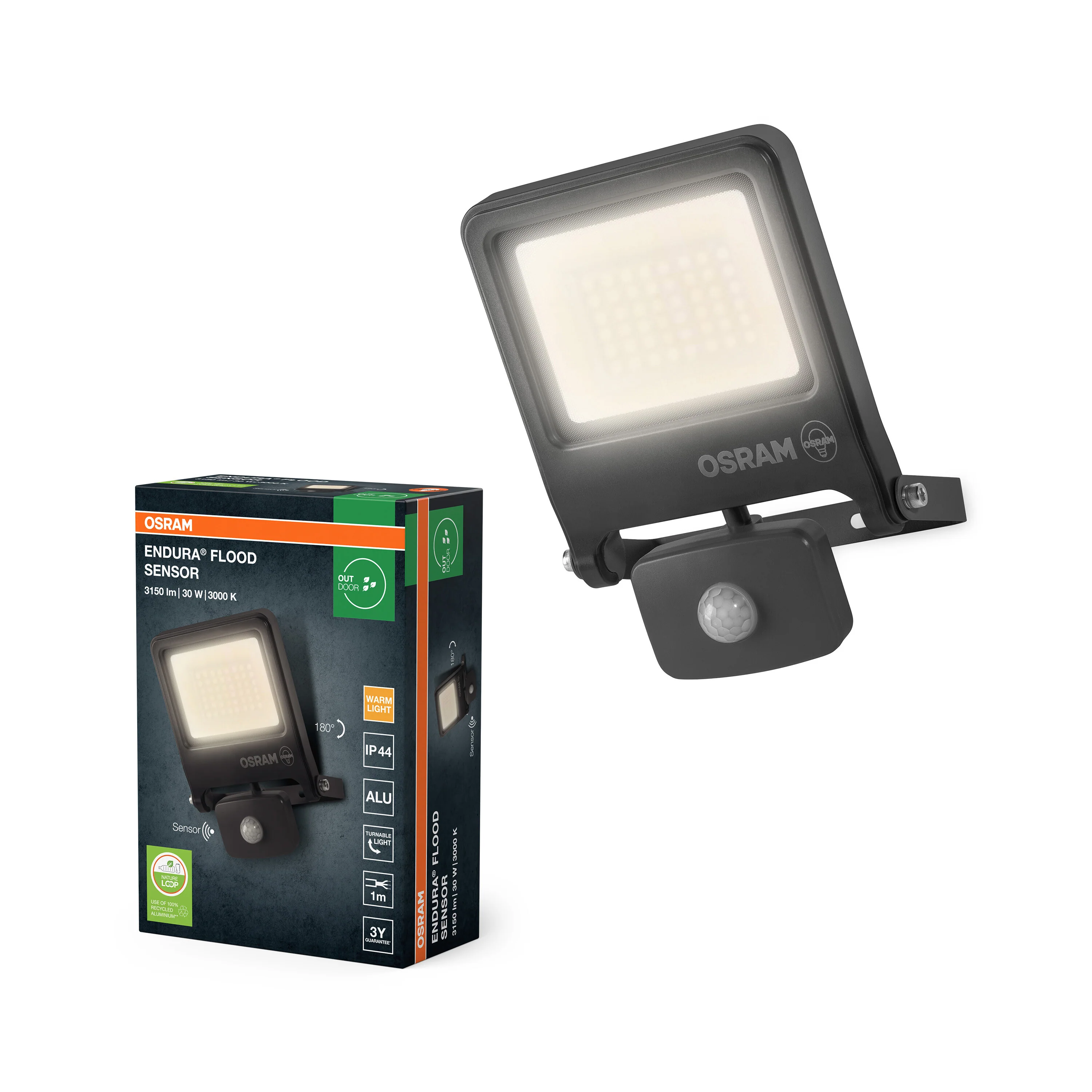 OSRAM ENDURA® Flood z czujnikiem 70W ciepła biel PCR - Image 4