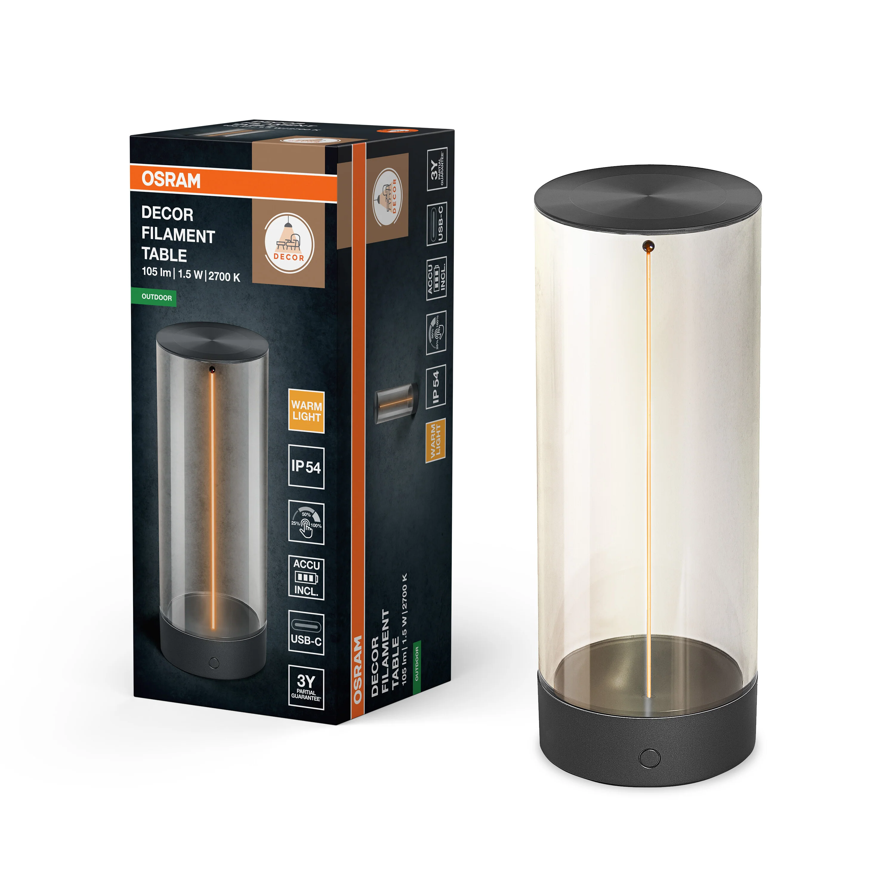 OSRAM ENDURA STYLE DECOR FILAMENT Lampa stołowa USB IP54 - Image 5