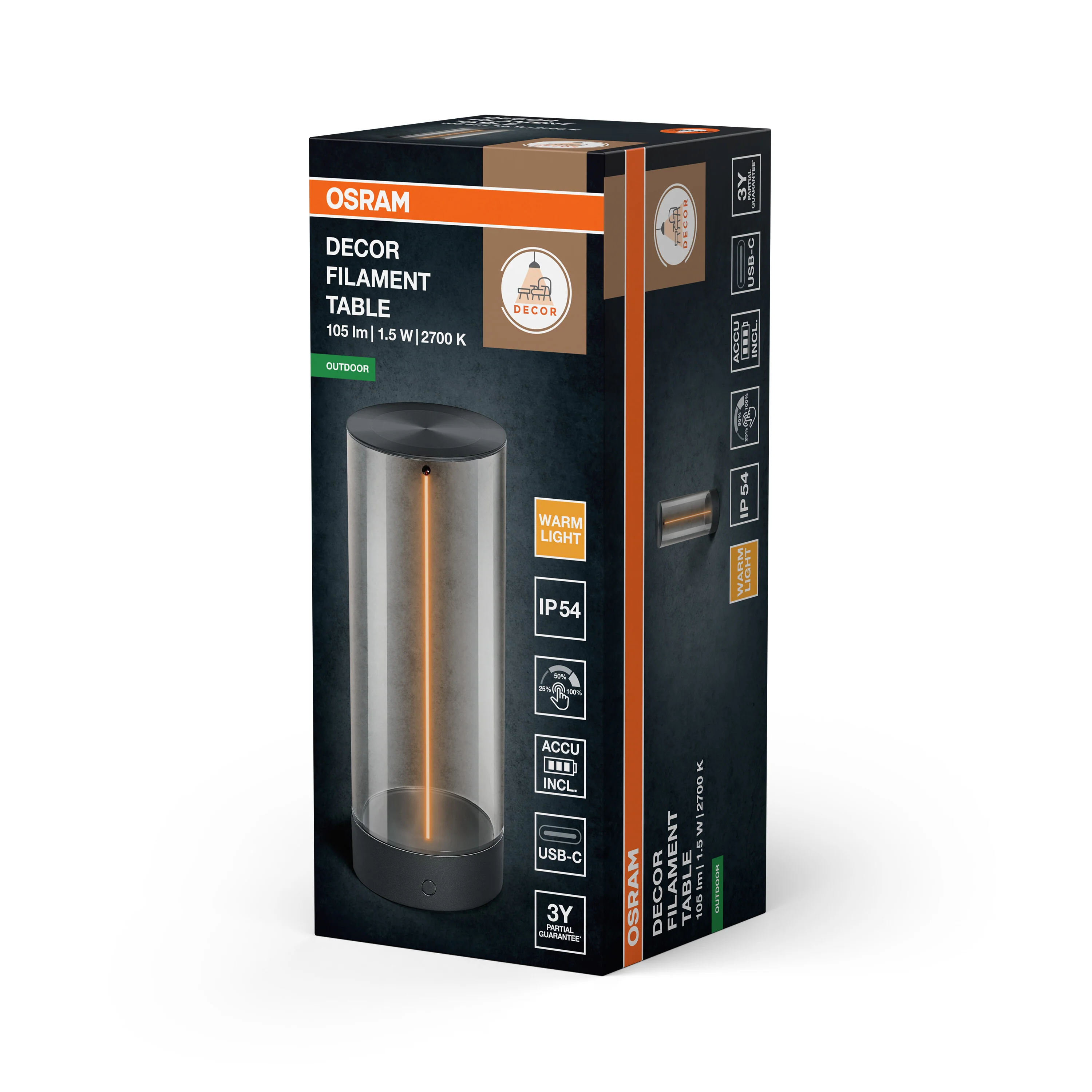 OSRAM ENDURA STYLE DECOR FILAMENT Lampa stołowa USB IP54 - Image 6