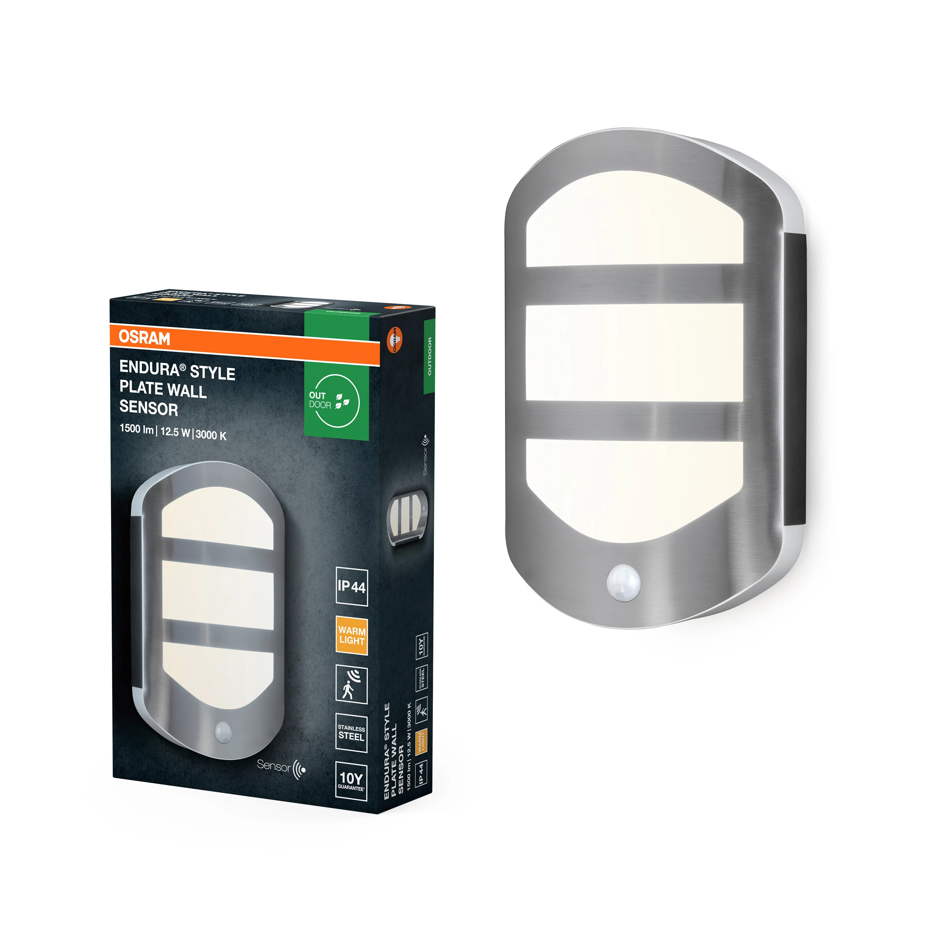 OSRAM ENDURA STYLE PLATE kinkiet z czujnikiem 12.5W stal - Image 5