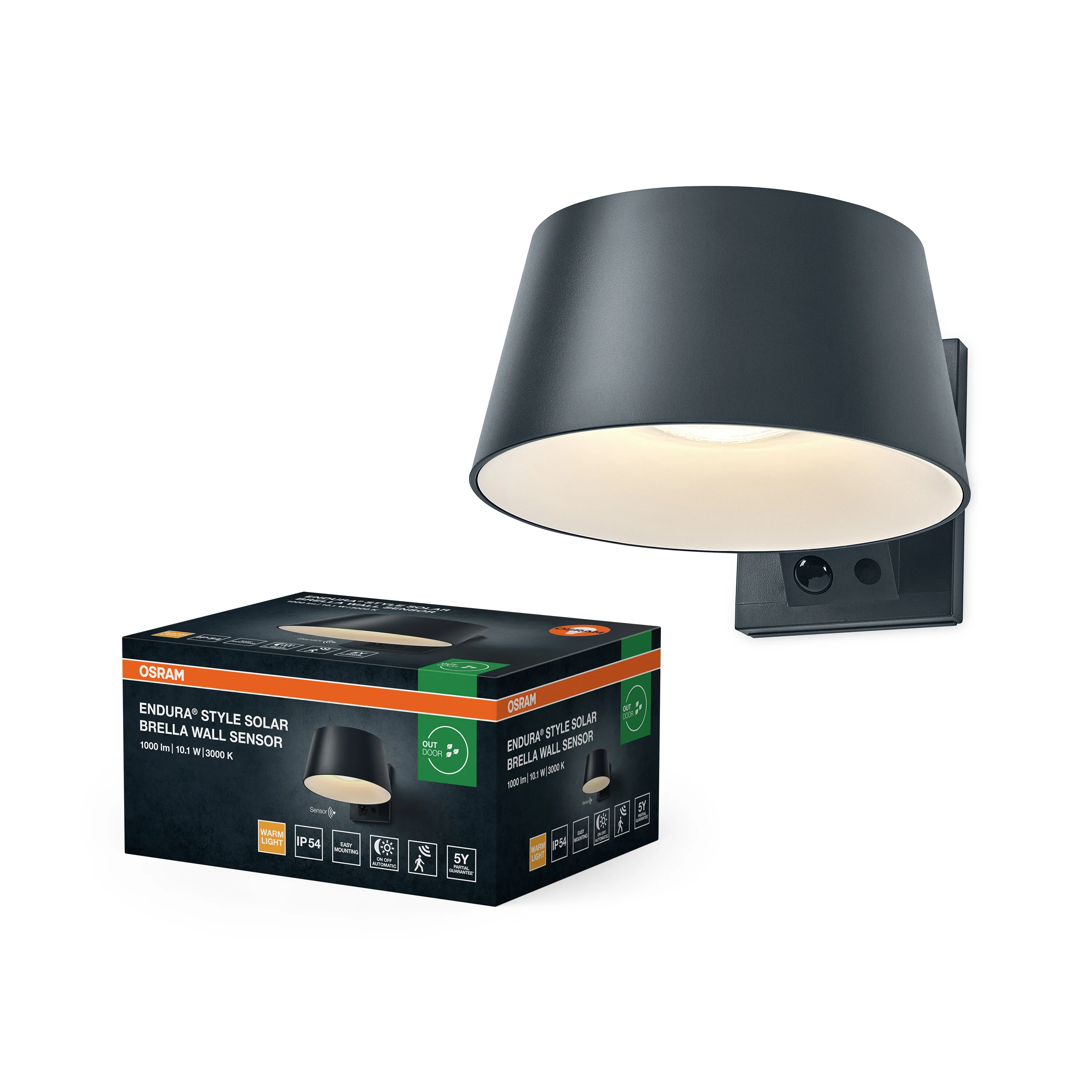 OSRAM ENDURA STYLE SOLAR BRIGHT SENSOR Kinkiet Brella szary - Image 5