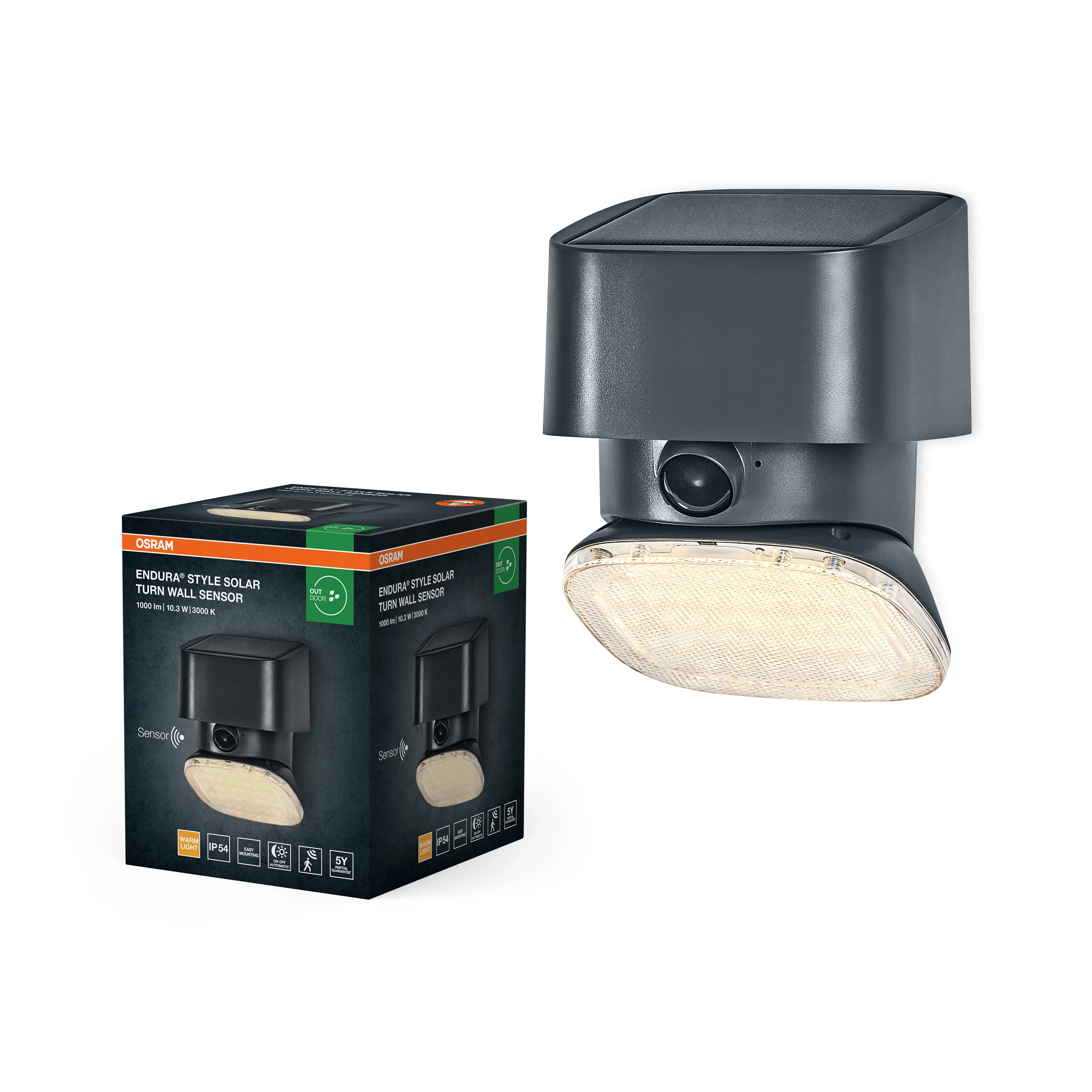 OSRAM ENDURA STYLE SOLAR BRIGHT TURN SENSOR Kinkiet IP54 - Image 5
