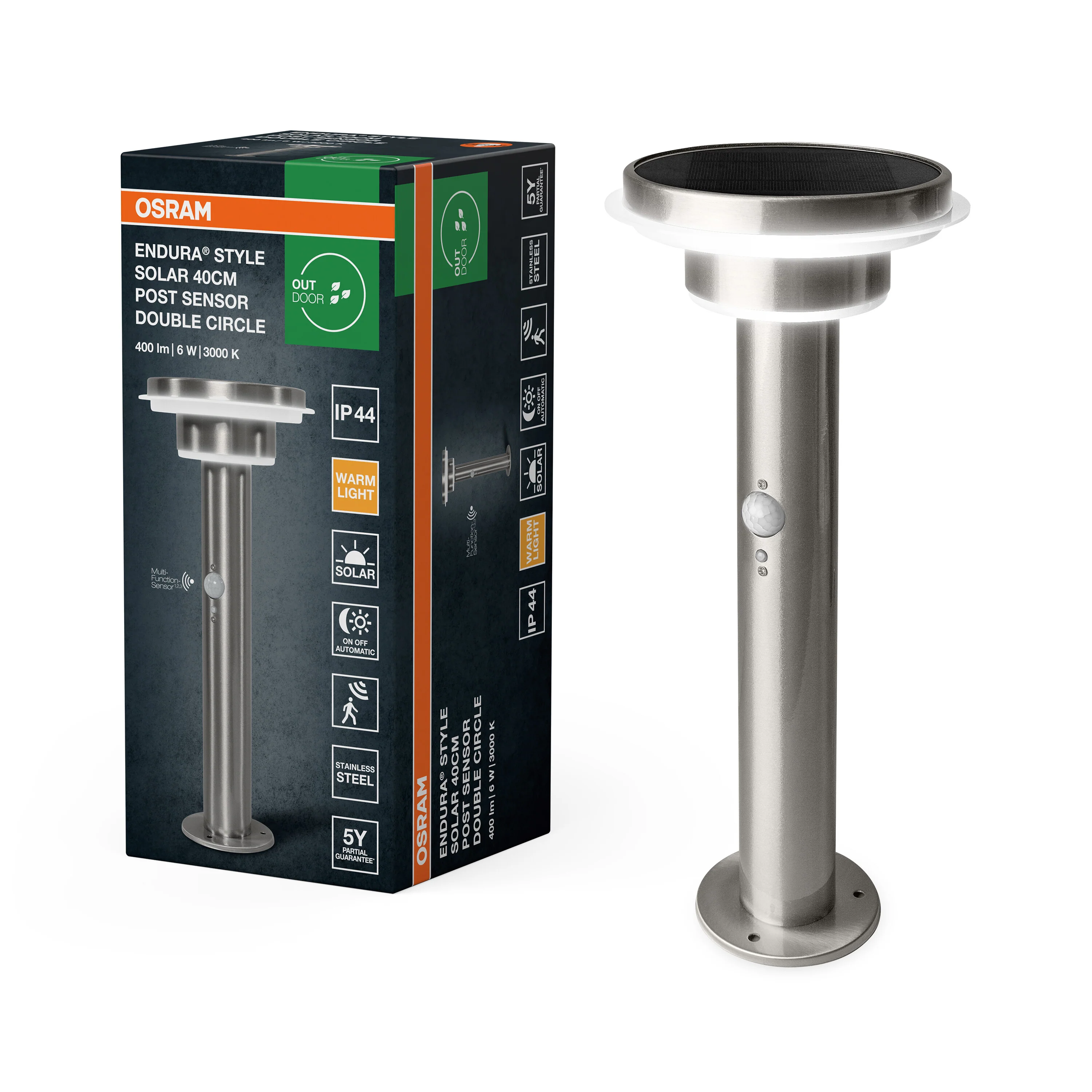 OSRAM ENDURA STYLE SOLAR CIRCLE słupek 40cm z czujnikiem - Image 5