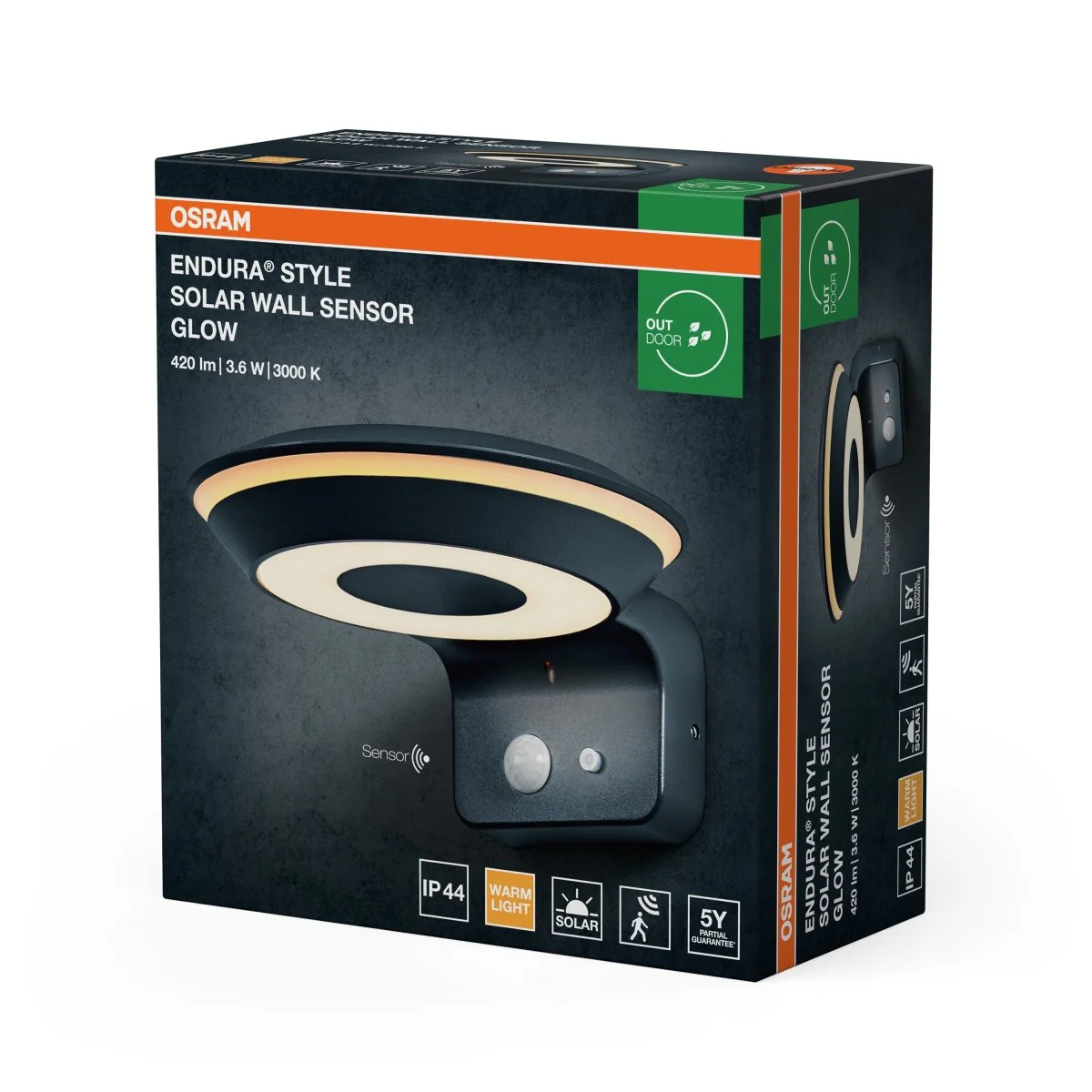 OSRAM Endura Style Solar GLOW kinkiet z czujnikiem 3.6W - Image 2
