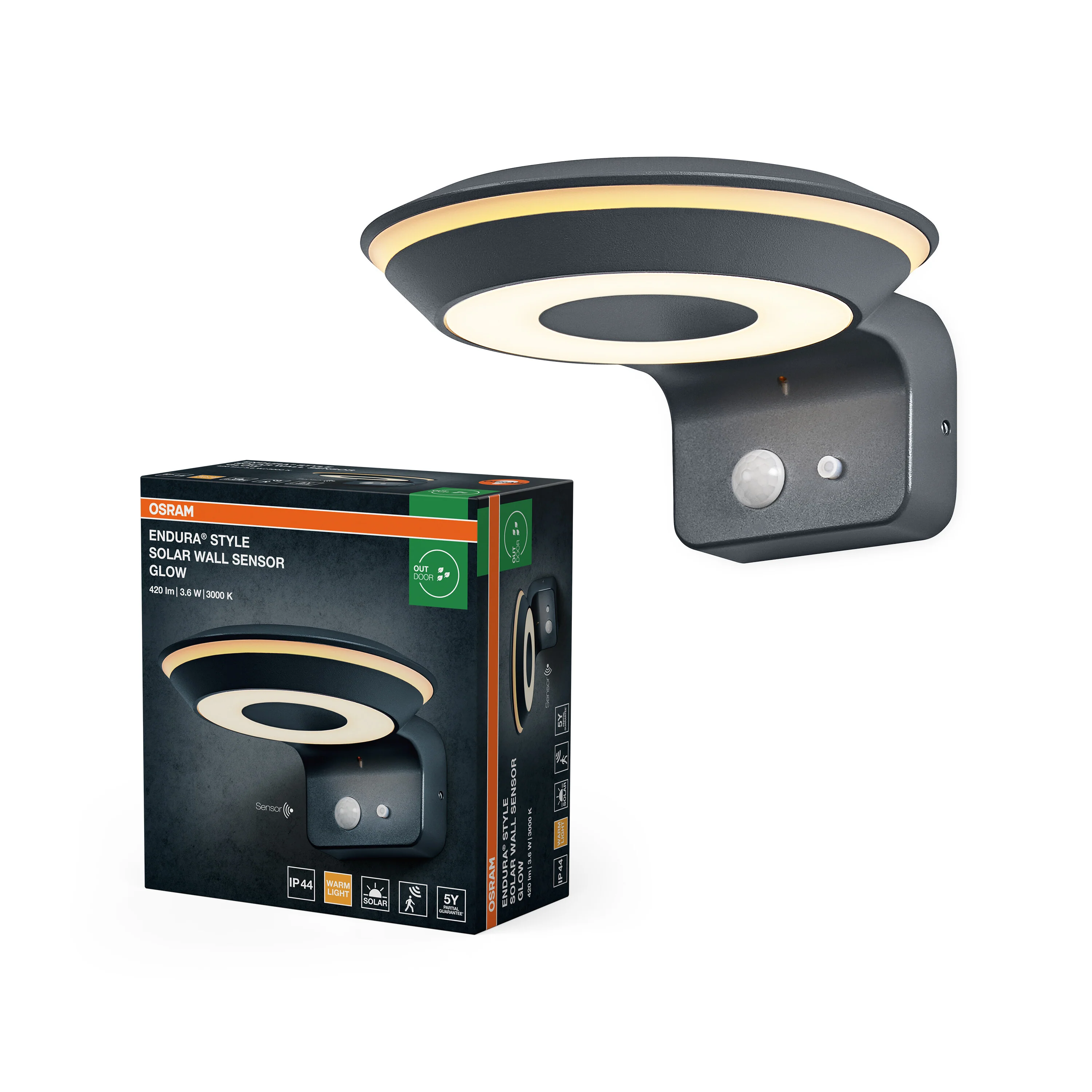 OSRAM Endura Style Solar GLOW kinkiet z czujnikiem 3.6W - Image 5