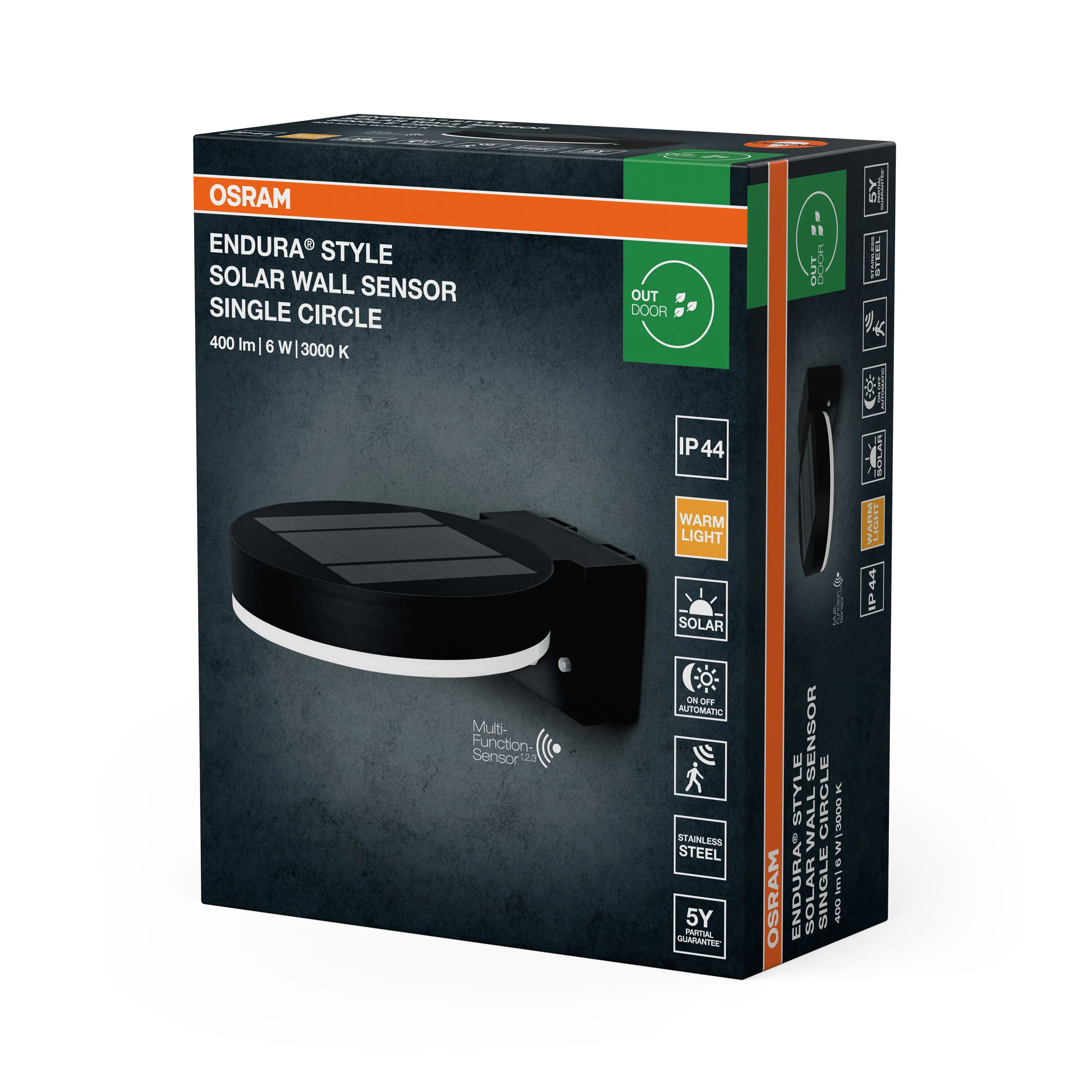 OSRAM ENDURA STYLE SOLAR SINGLE CIRCLE Kinkiet z czujnikiem - Image 6