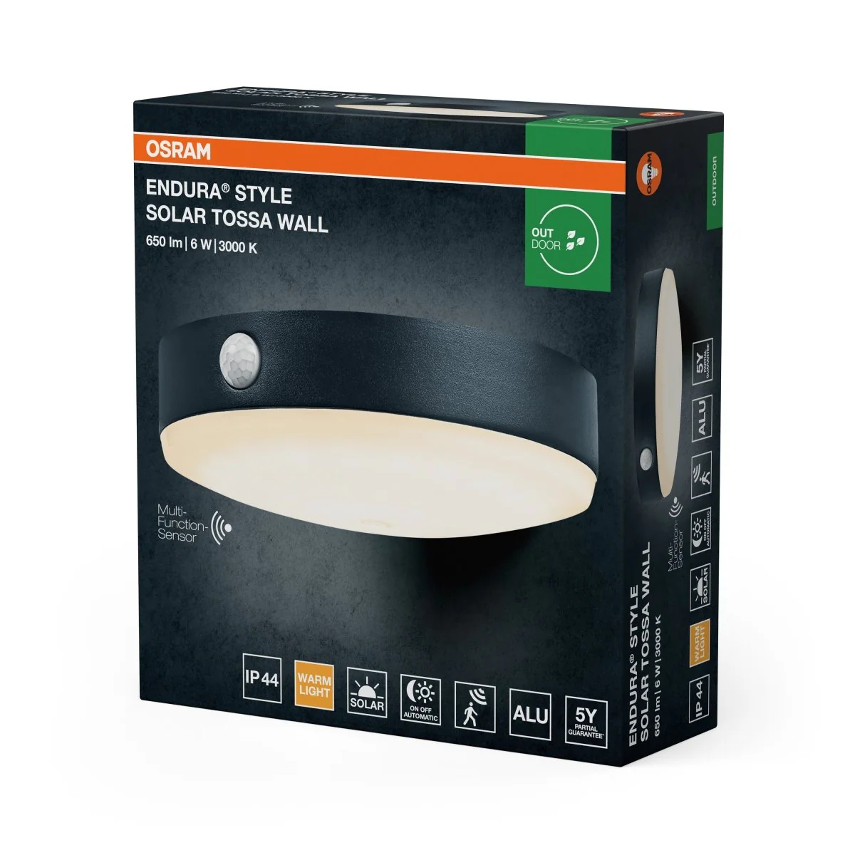 OSRAM Endura Style Solar Tossa kinkiet z czujnikiem 6 W 3000K - Image 2