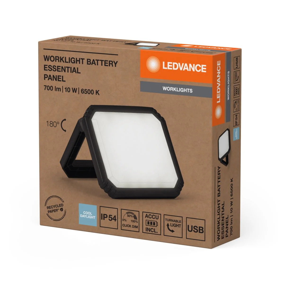 OSRAM ESSENTIALS WORKLIGHT BATTERY Panel 10W 865 czarny - Image 2