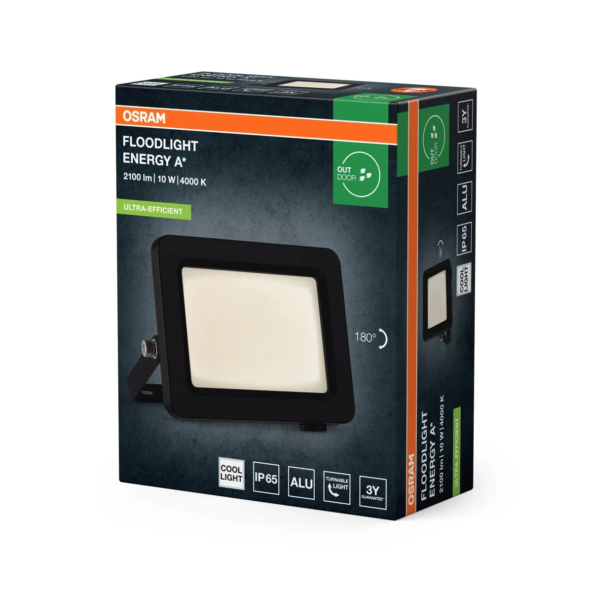 OSRAM FLOODLIGHTS ENERGY EFFICIENCY 10W 840 ciemnoszary - Image 2