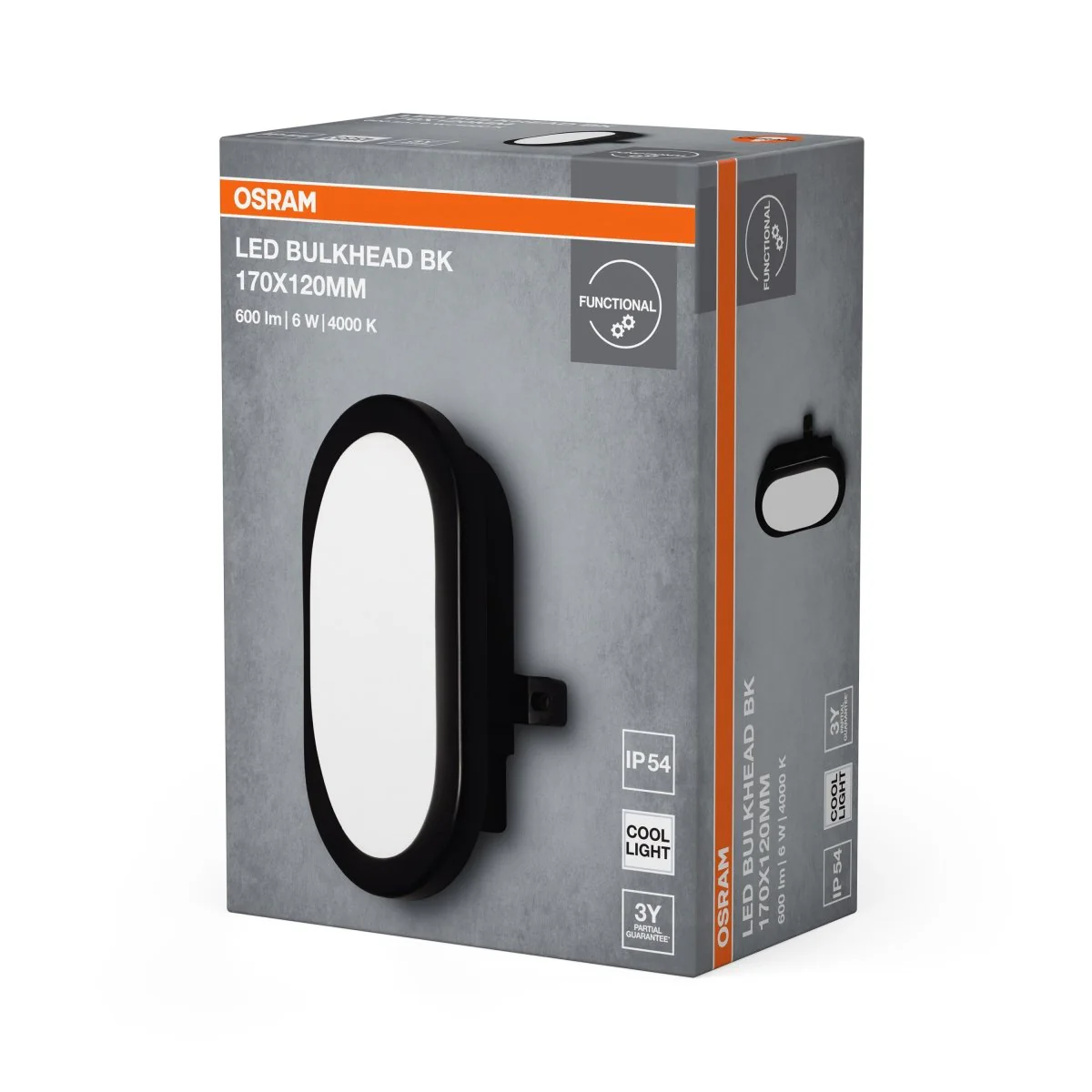 OSRAM LED Bulkhead 6W 4000K czarny - Image 2