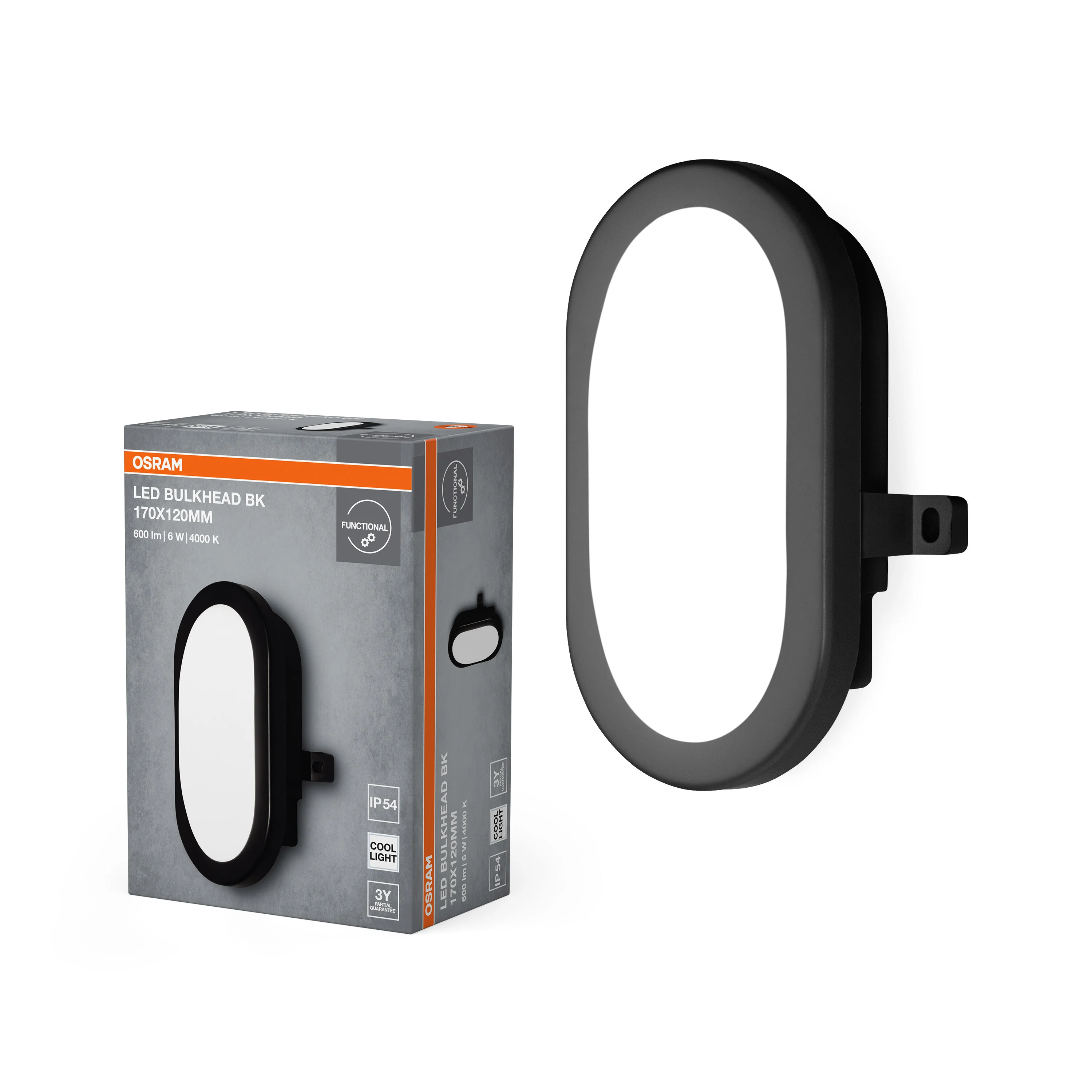 OSRAM LED Bulkhead 6W 4000K czarny - Image 5