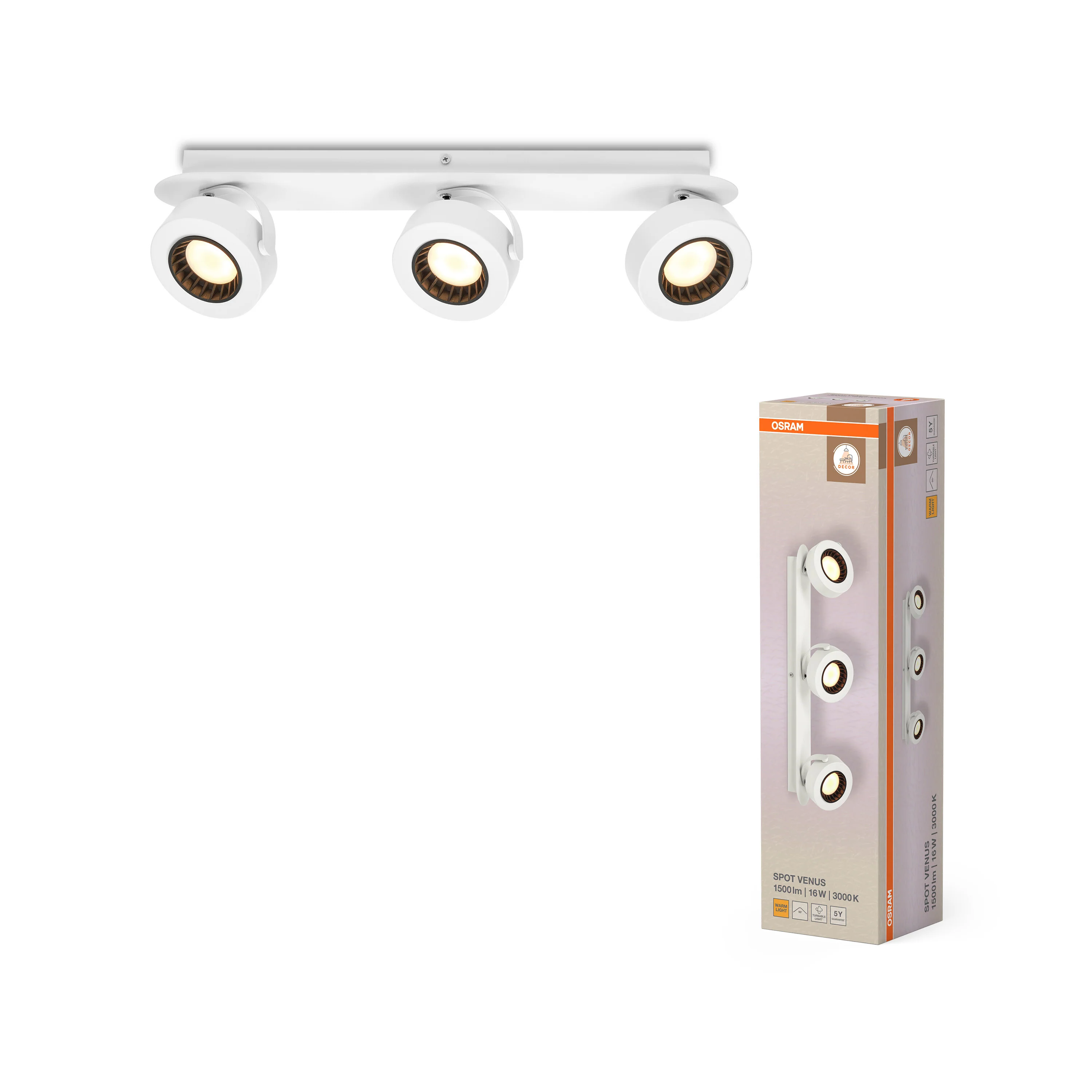OSRAM LED SPOT czarny 3×3.4 W 927 DIM - Image 5