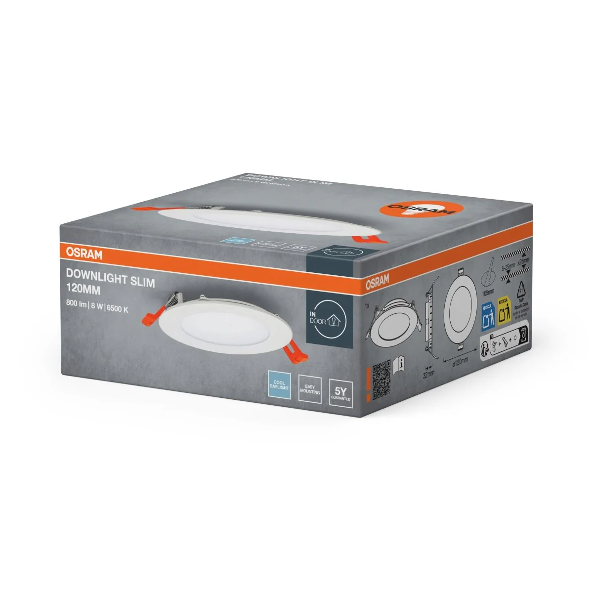 OSRAM LED SPOT i DOWNLIGHT wpuszczany SLIM 120mm 8W 6500K - Image 2