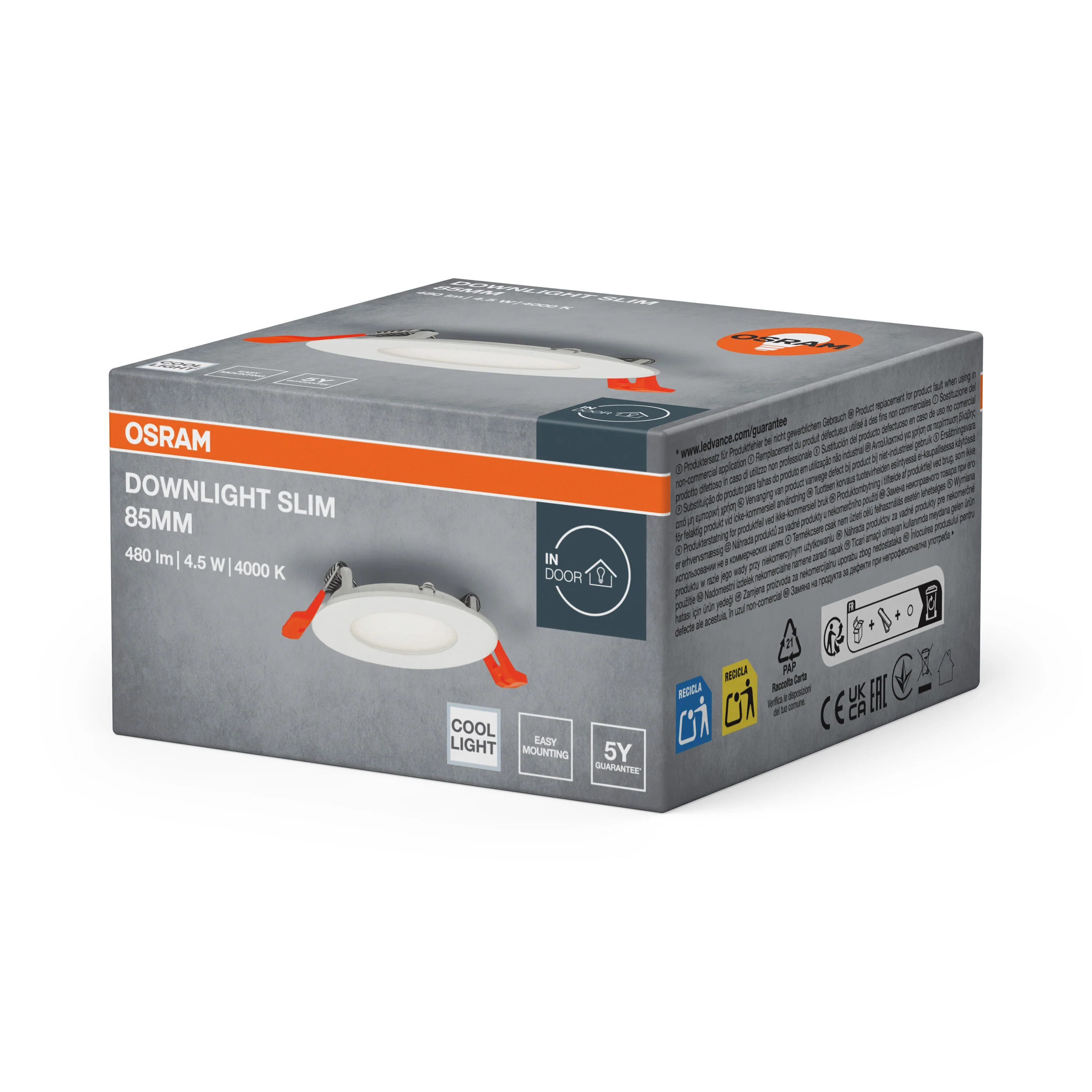 OSRAM LED SPOT i DOWNLIGHT wpuszczany SLIM 85 mm 4.5W 4000K - Image 6