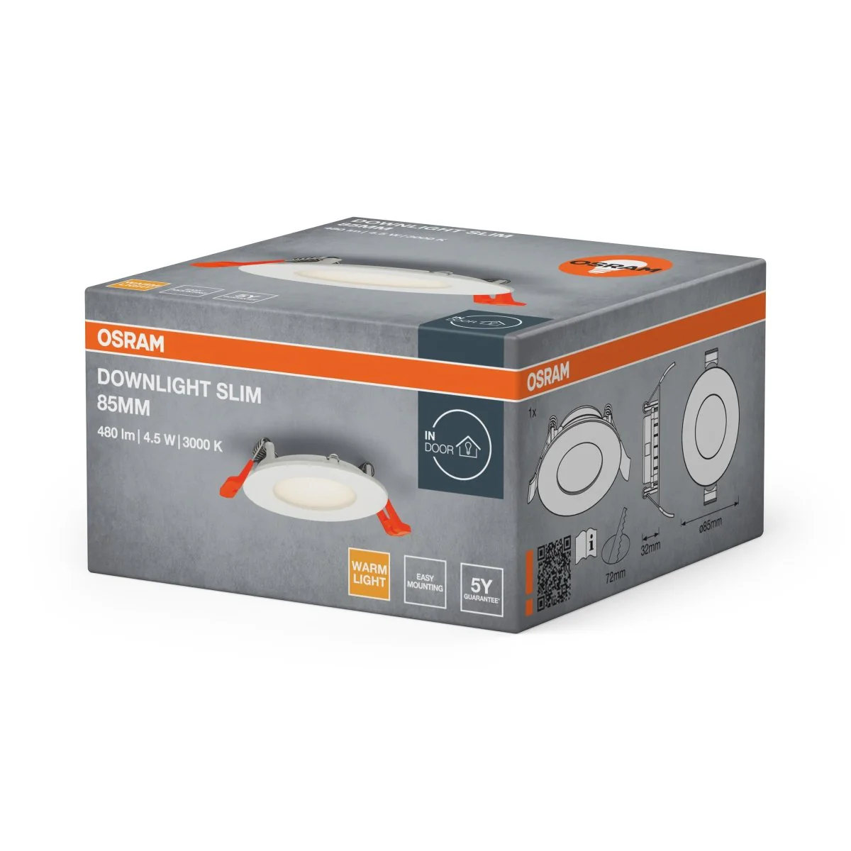 OSRAM LED SPOT i DOWNLIGHT wpuszczany SLIM 85mm 4.5W 3000K - Image 2