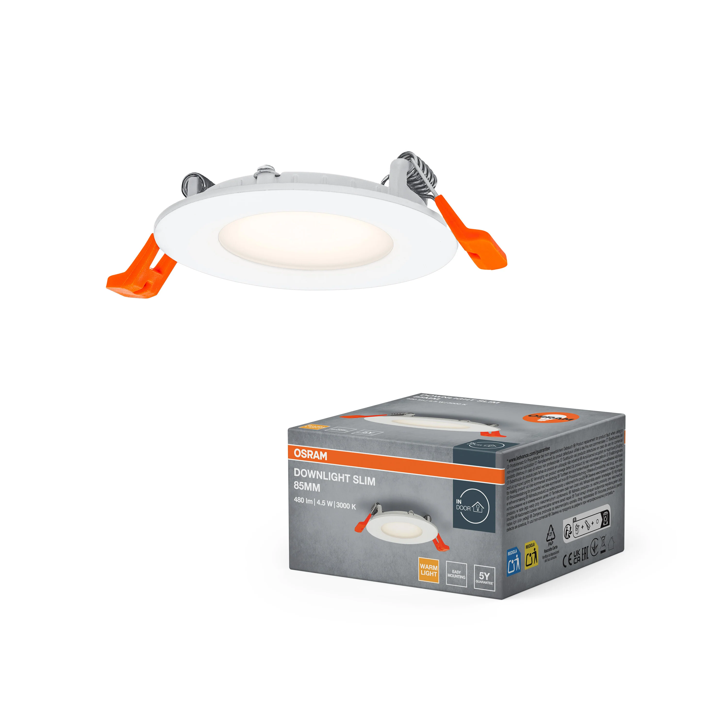 OSRAM LED SPOT i DOWNLIGHT wpuszczany SLIM 85mm 4.5W 3000K - Image 5