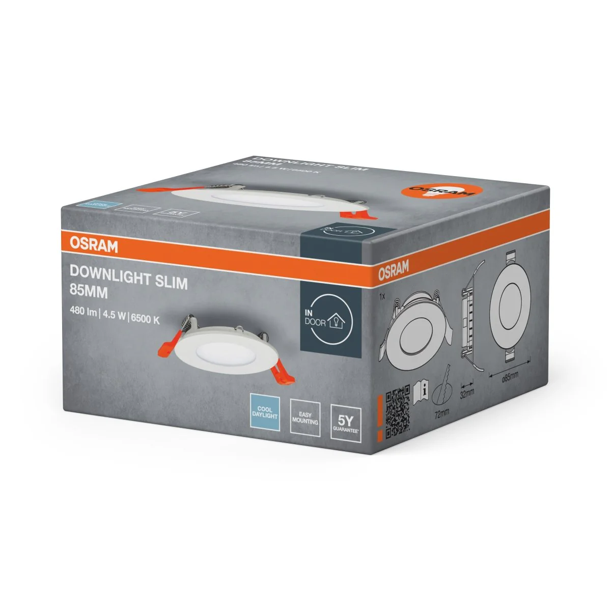 OSRAM LED SPOT i DOWNLIGHT wpuszczany SLIM 85mm 4.5W 6500K - Image 2