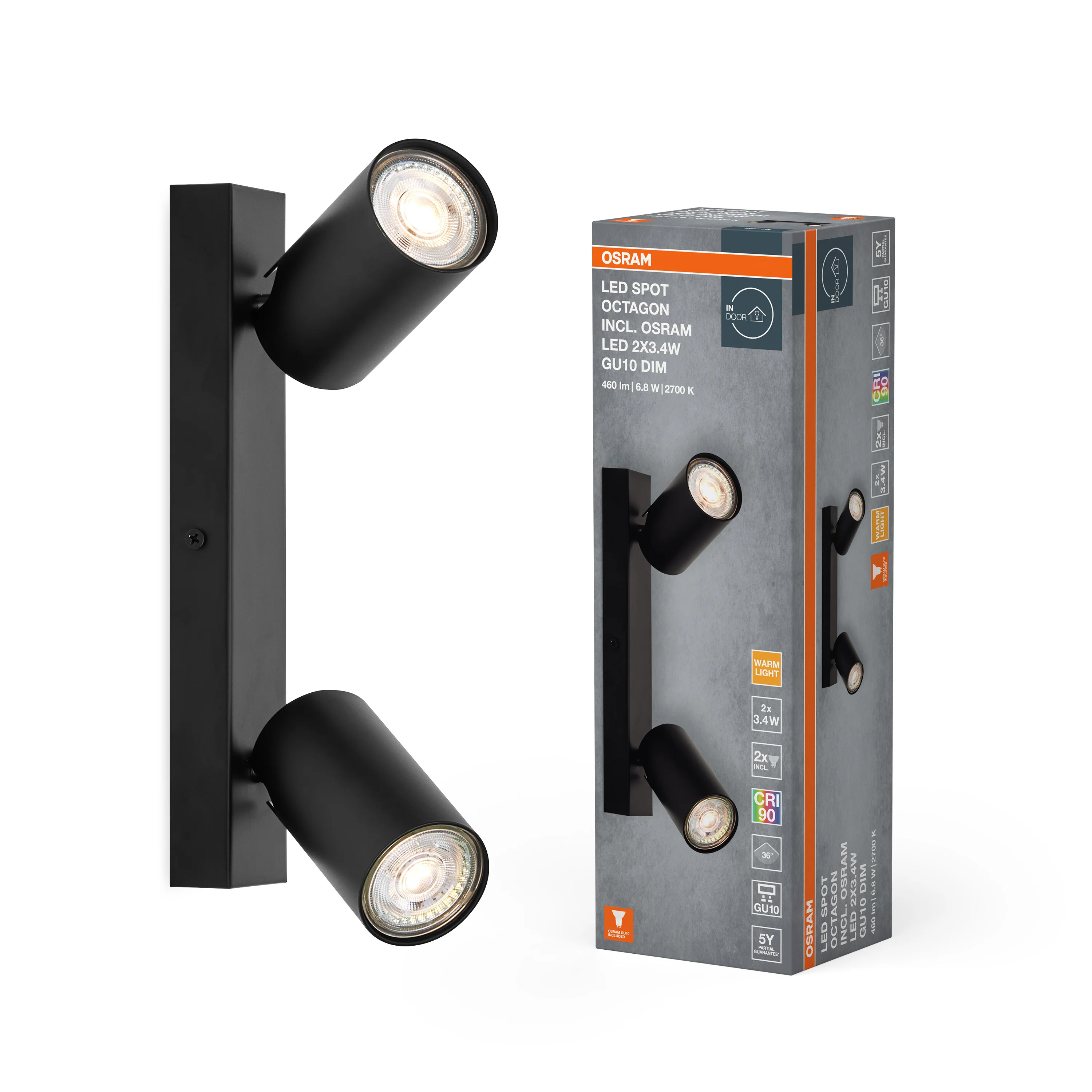 OSRAM LED SPOT OCTAGON czarny 2x3.4W 927 DIM - Image 5