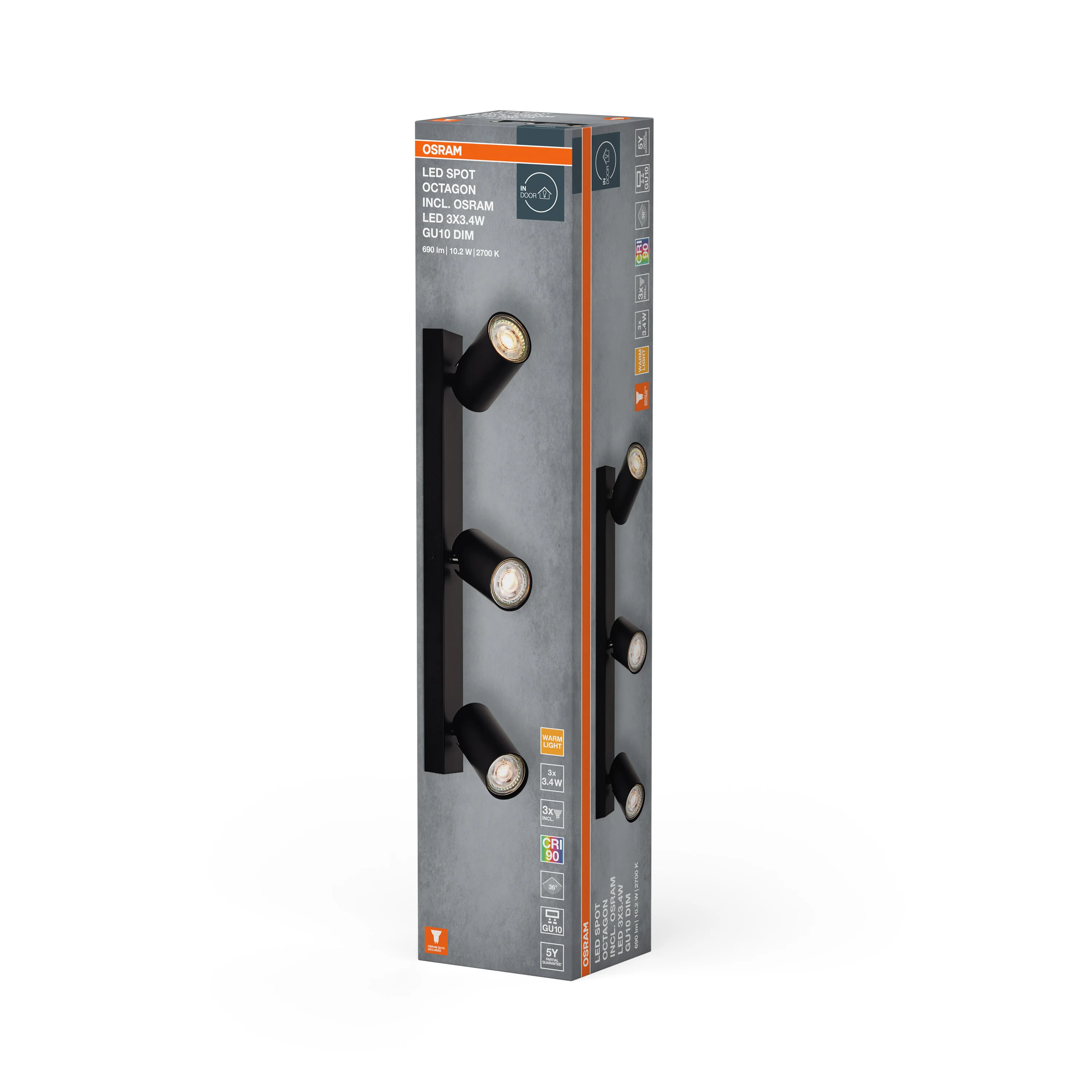 OSRAM LED SPOT OCTAGON czarny 3x3.4W 927 DIM - Image 6