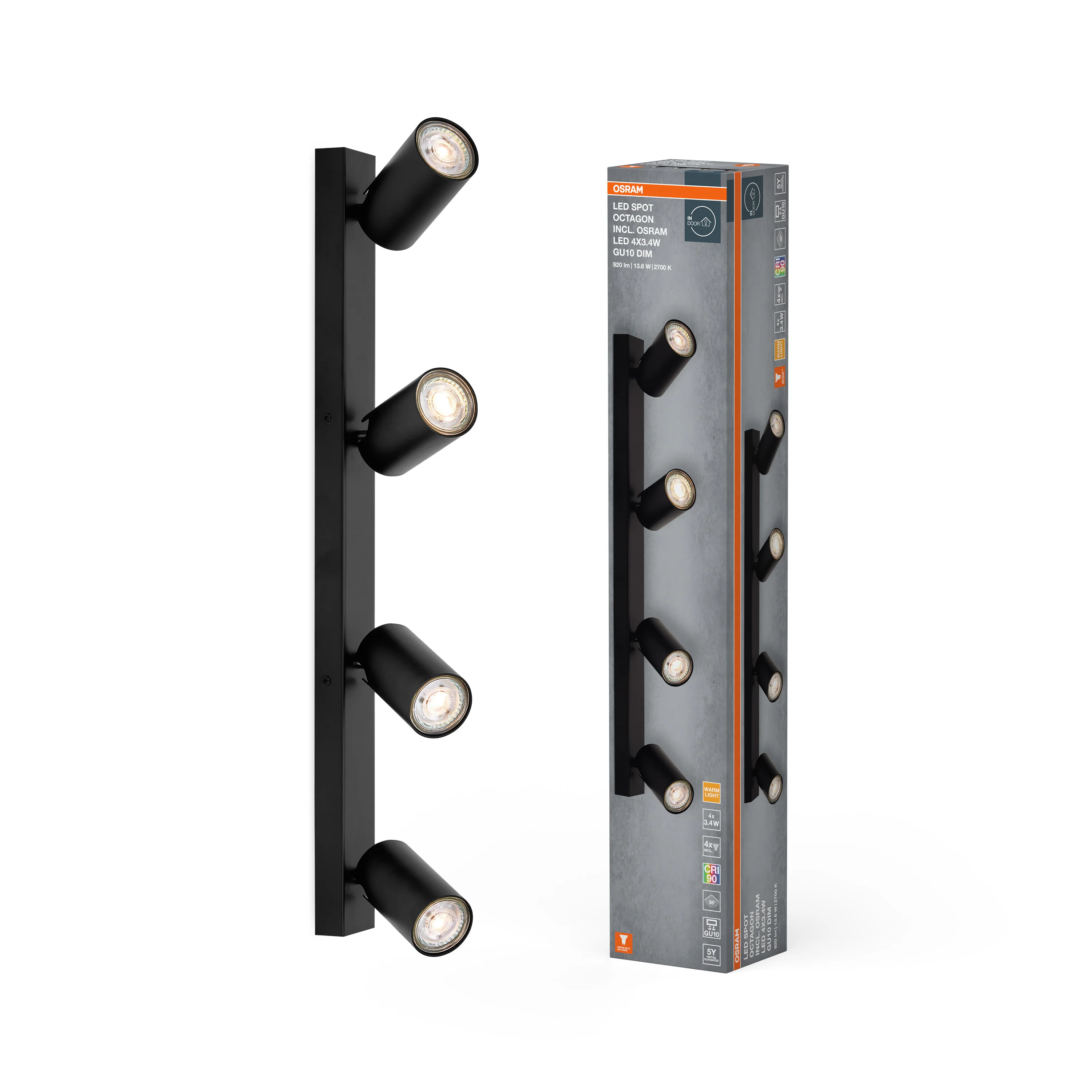 OSRAM LED SPOT OCTAGON czarny 4x3.4W 927 DIM - Image 5