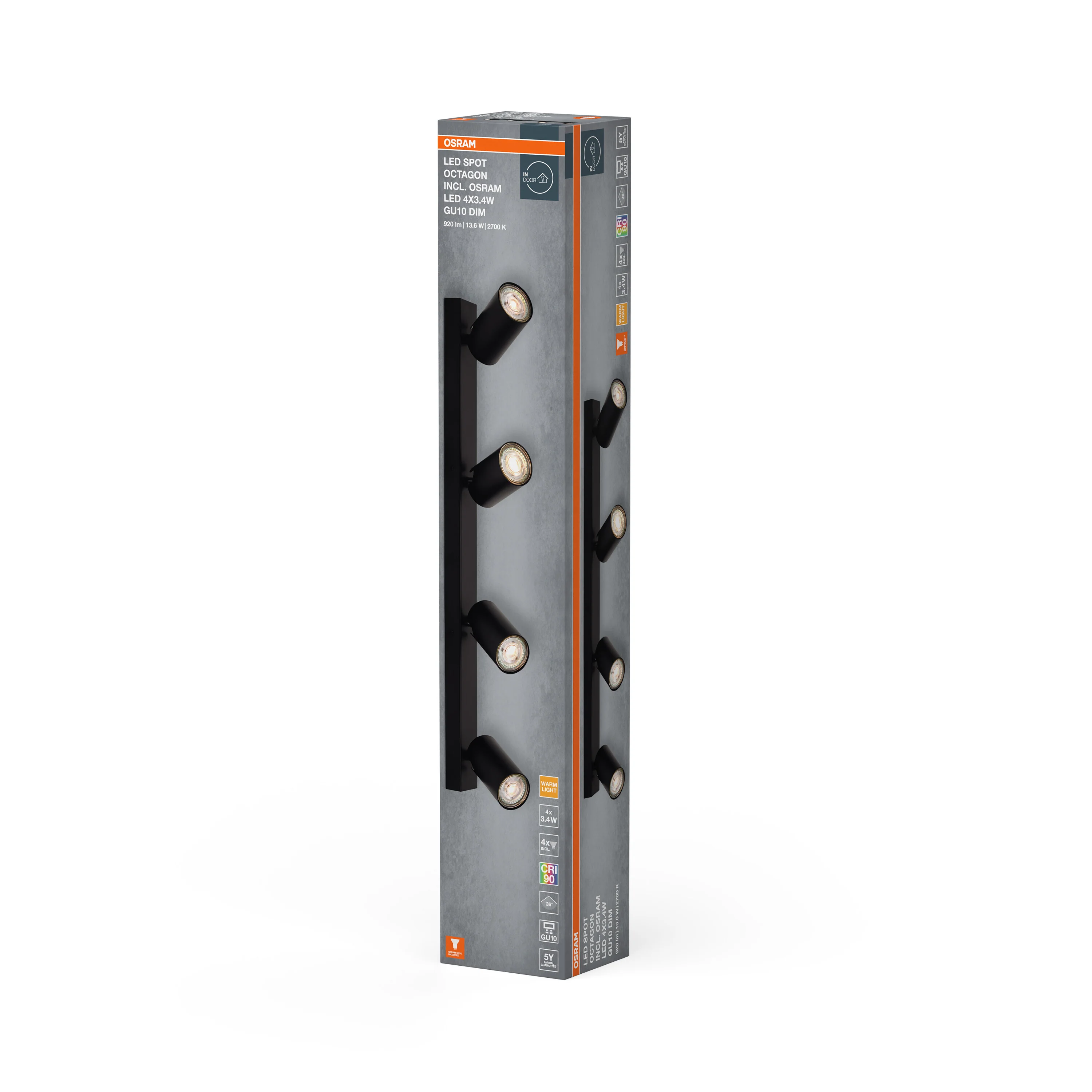 OSRAM LED SPOT OCTAGON czarny 4x3.4W 927 DIM - Image 6