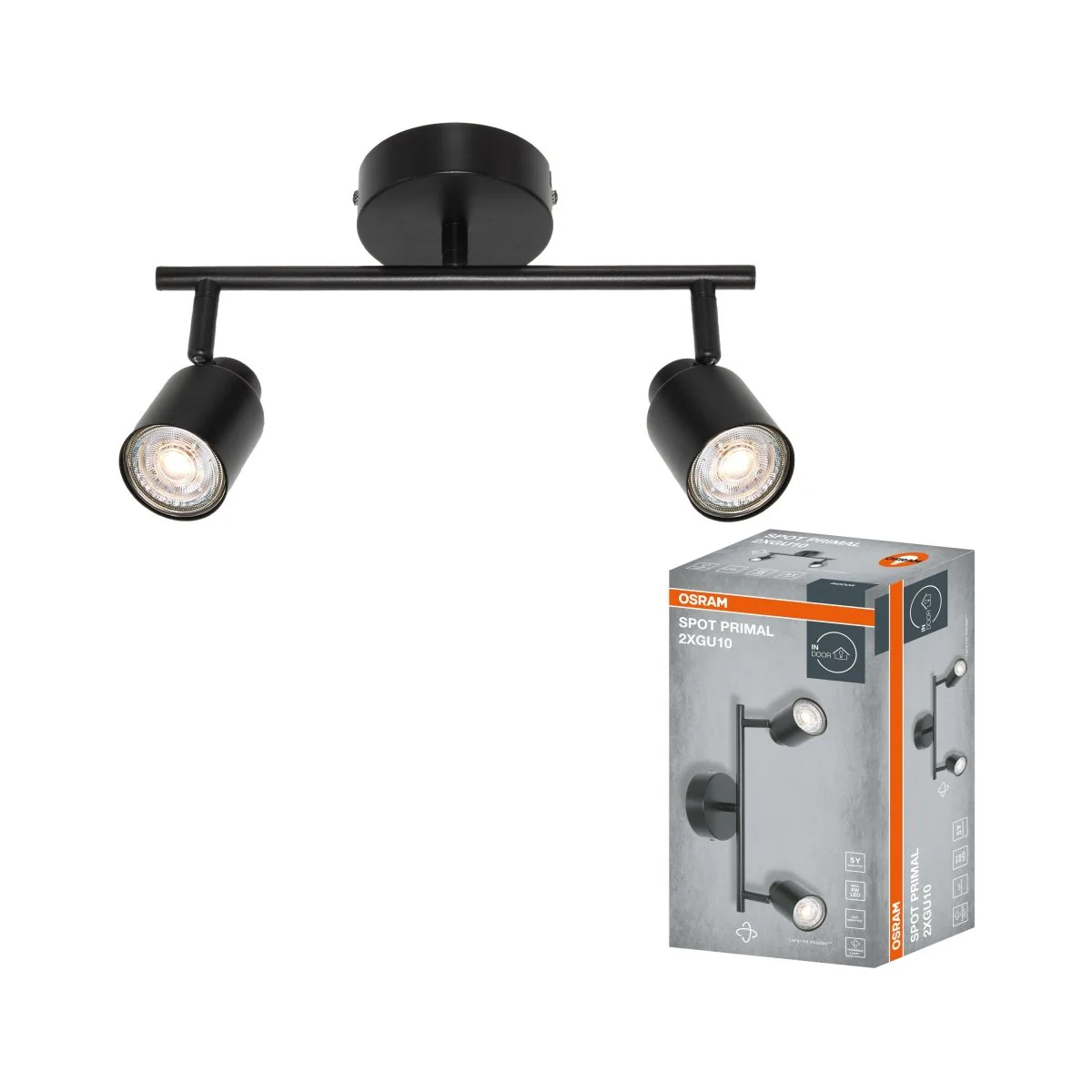 OSRAM LED SPOT PRIMAL BLACK 2×GU10 czarny - Image 3