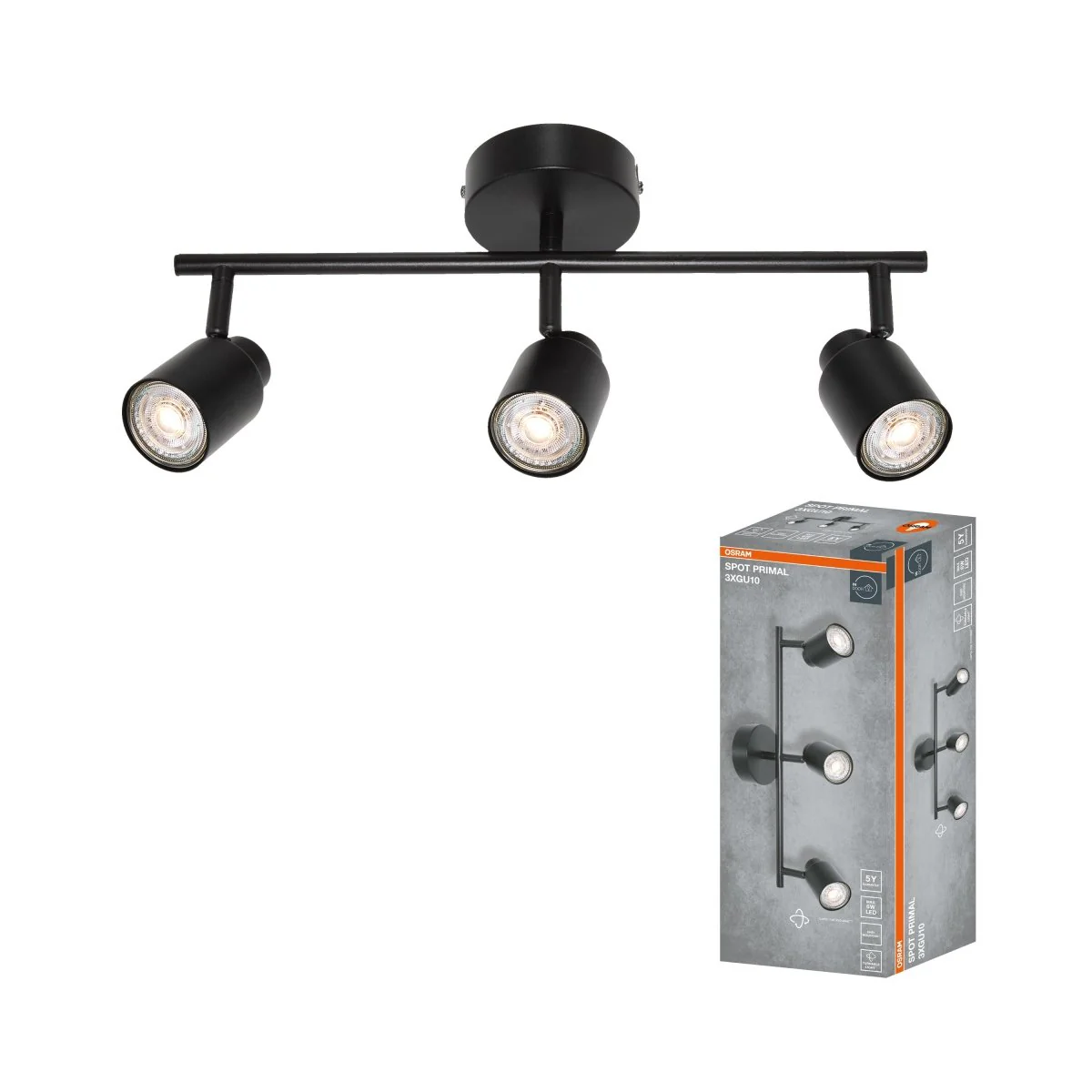 OSRAM LED SPOT PRIMAL BLACK 3×GU10 czarny - Image 3