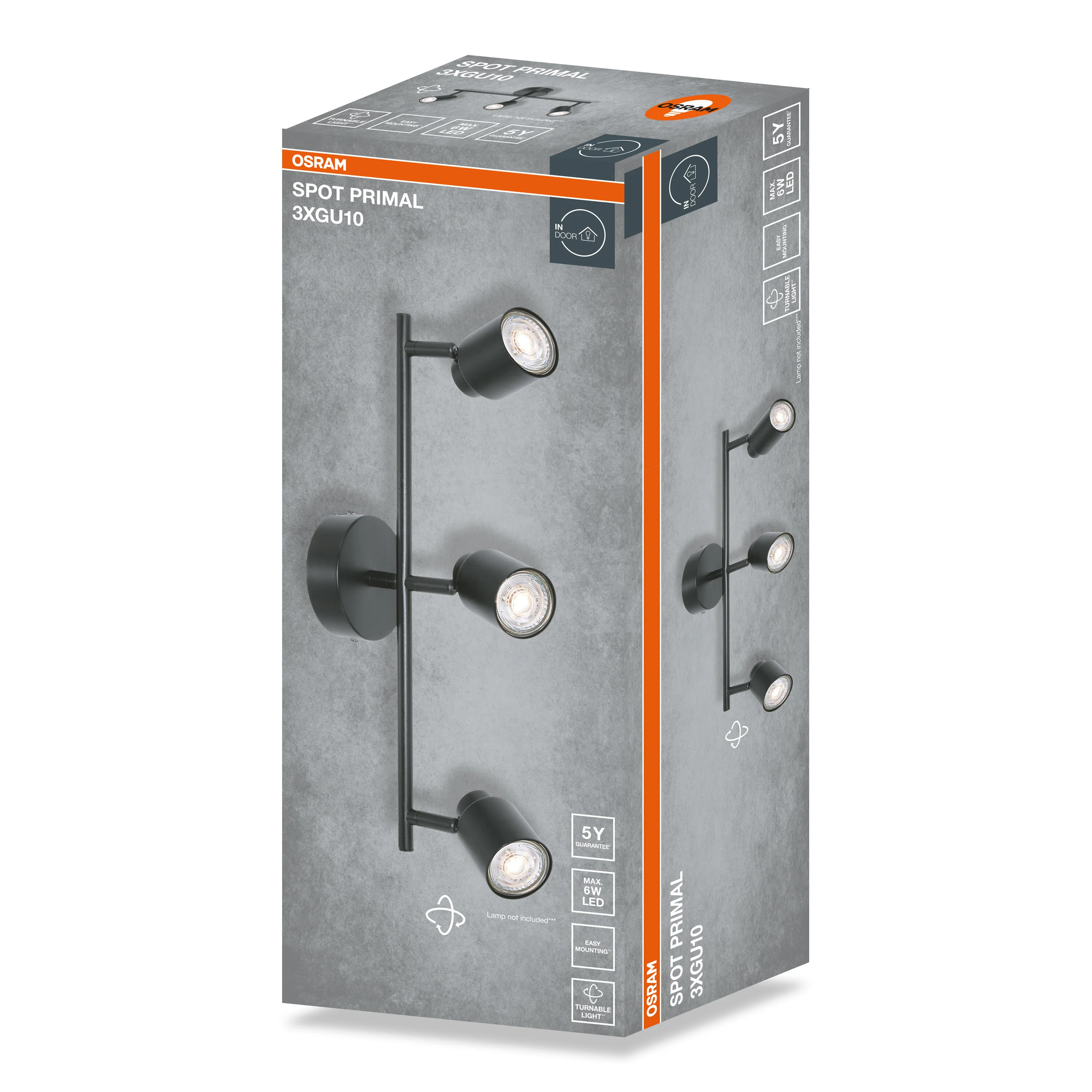 OSRAM LED SPOT PRIMAL BLACK 3×GU10 czarny - Image 4