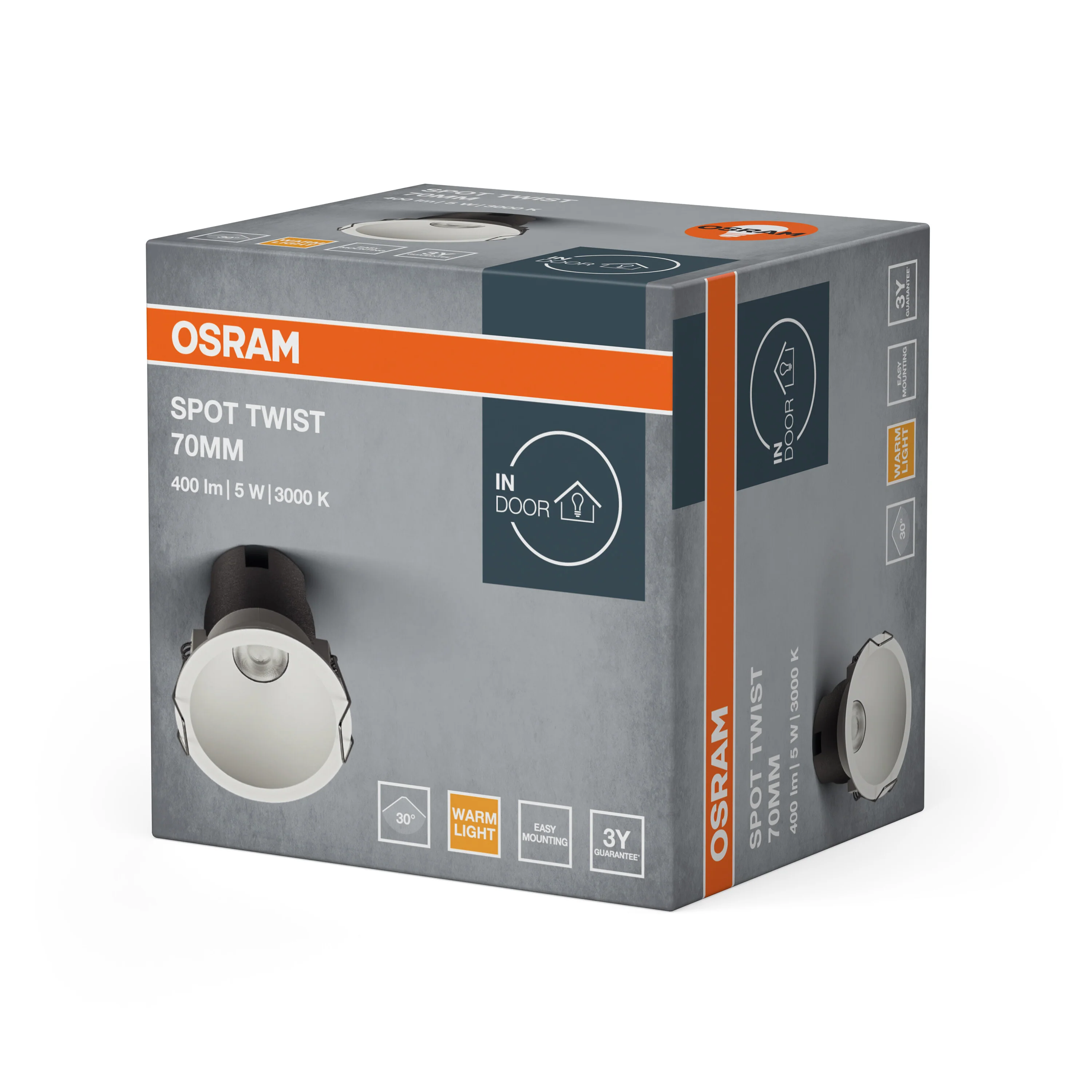OSRAM LED SPOT RECESS TWIST PRO 70mm 5W 3000K biały - Image 6