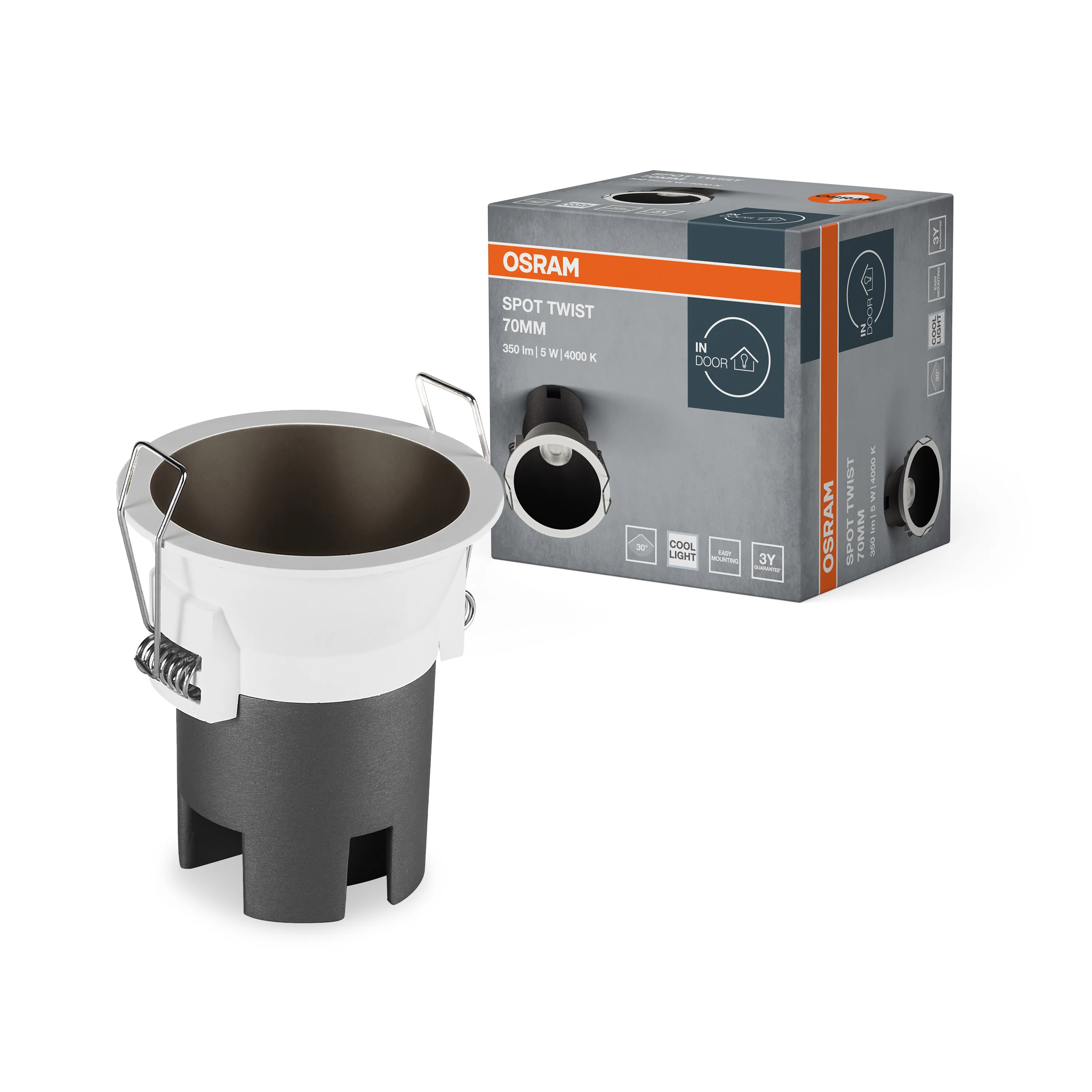 OSRAM LED SPOT RECESS TWIST PRO 70mm 5W 4000K biało-czarny - Image 5