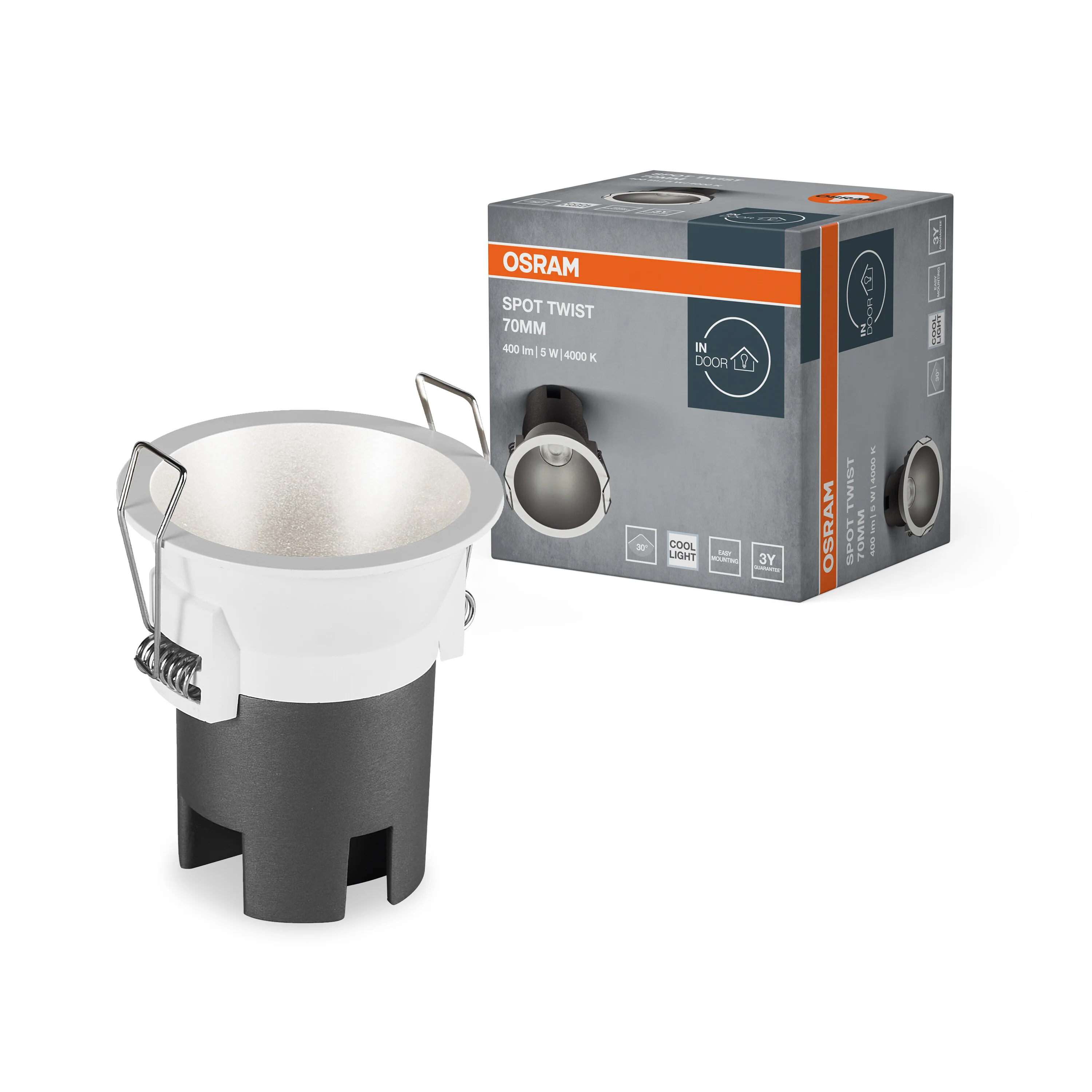 OSRAM LED SPOT RECESS TWIST PRO 70mm 5W 4000K biało-srebrny - Image 5
