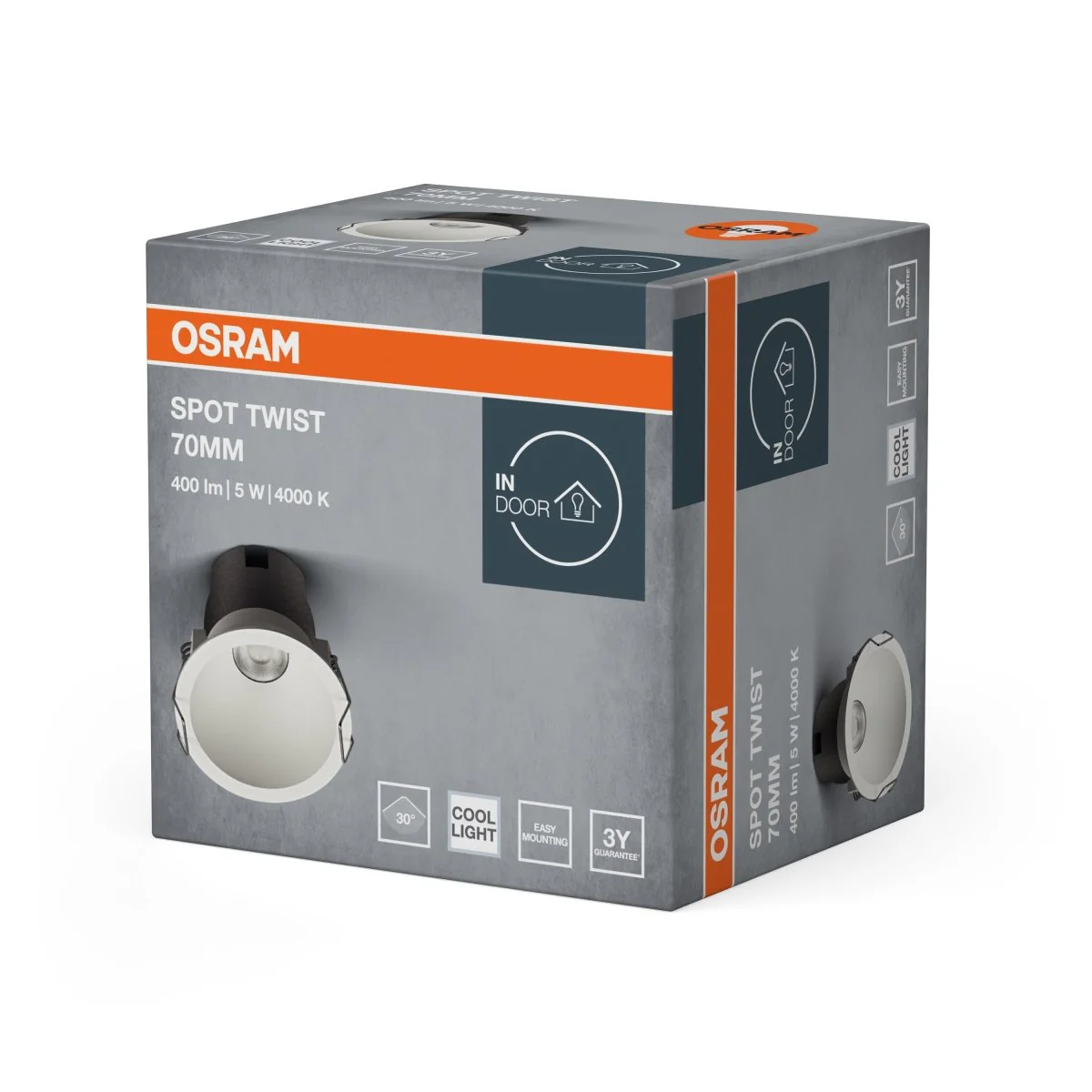 OSRAM LED SPOT RECESS TWIST PRO 70mm 5W 4000K biały - Image 2