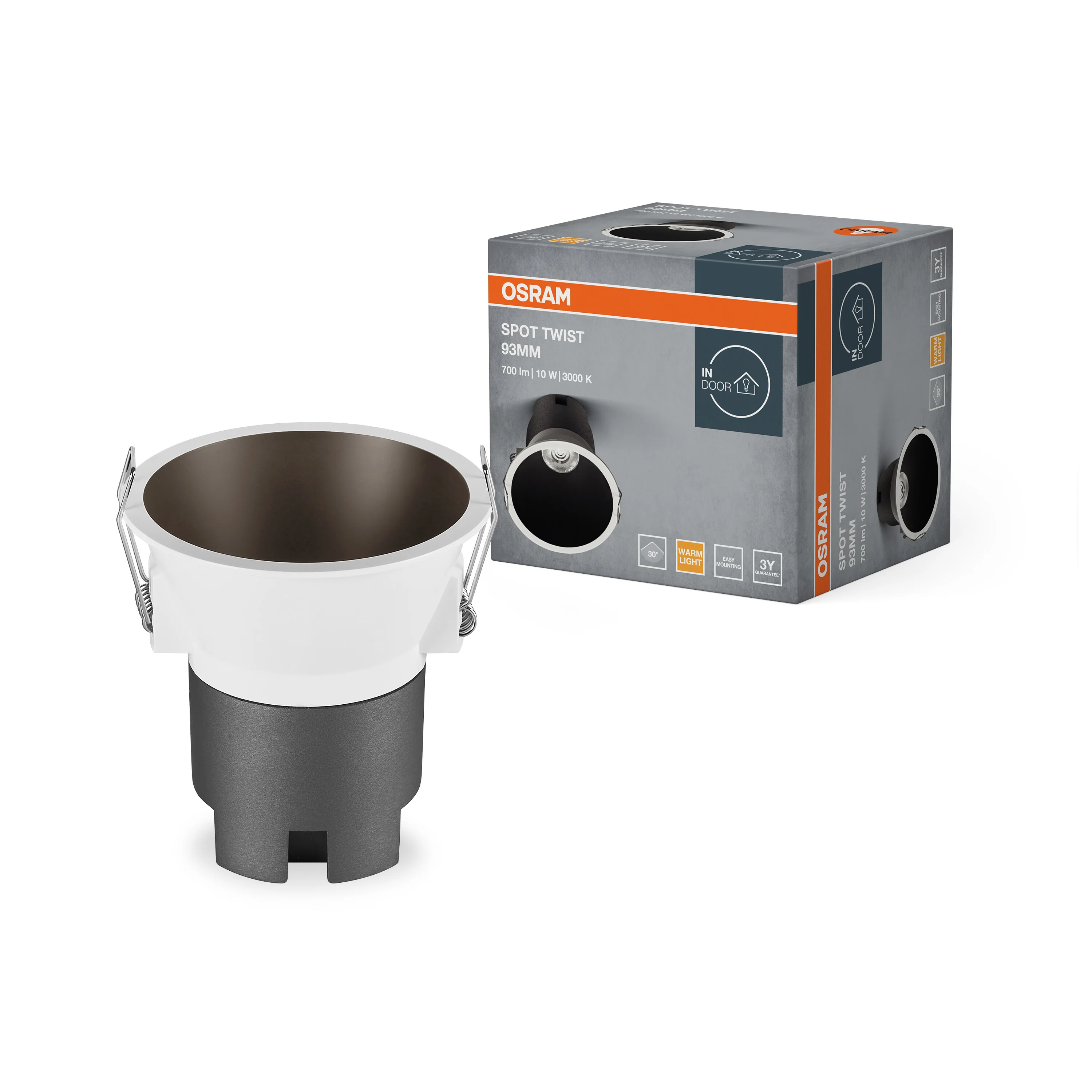 OSRAM LED SPOT RECESS TWIST PRO 93mm 10W 3000K biało-czarny - Image 6