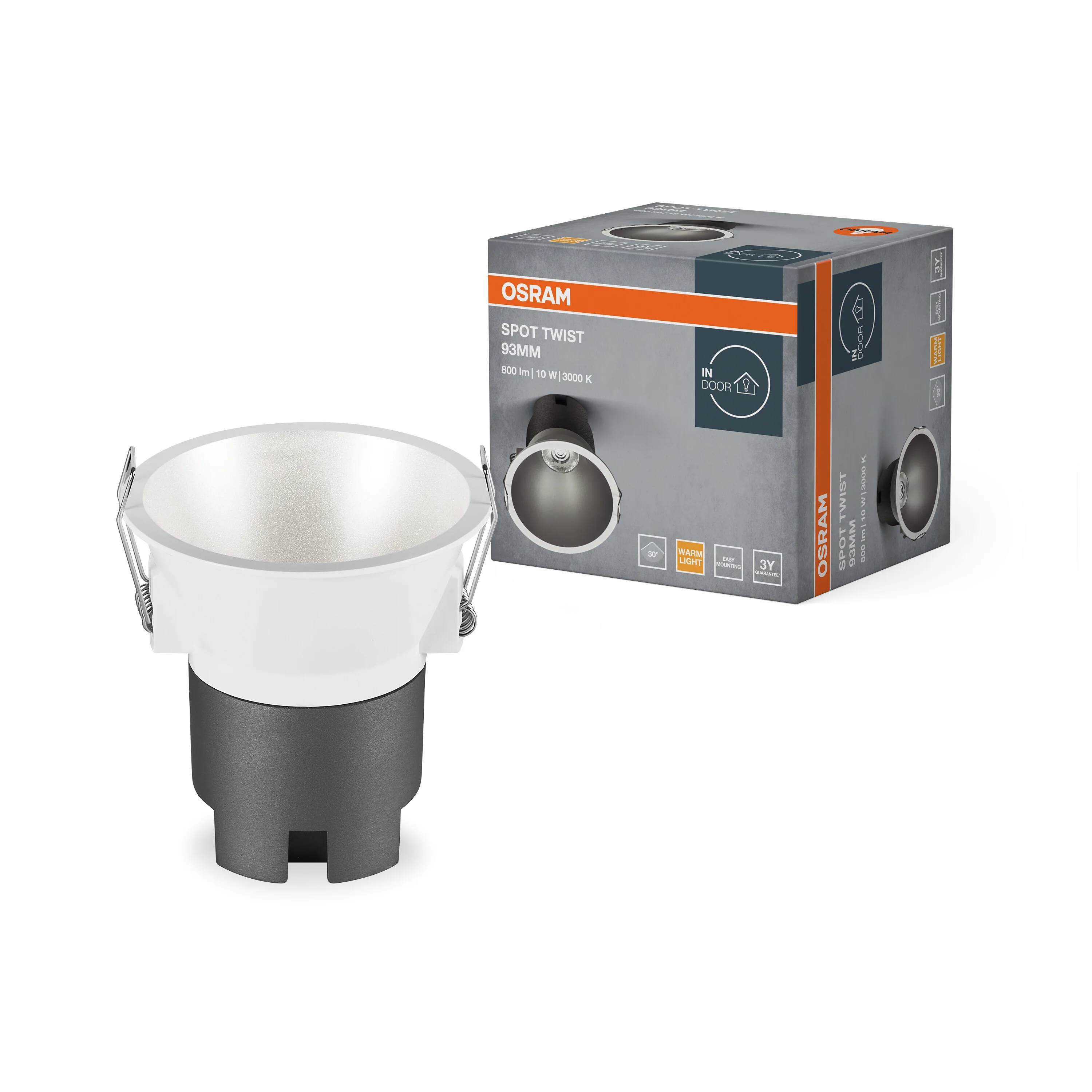 OSRAM LED SPOT RECESS TWIST PRO 93mm 10W 3000K biało-srebrny - Image 5