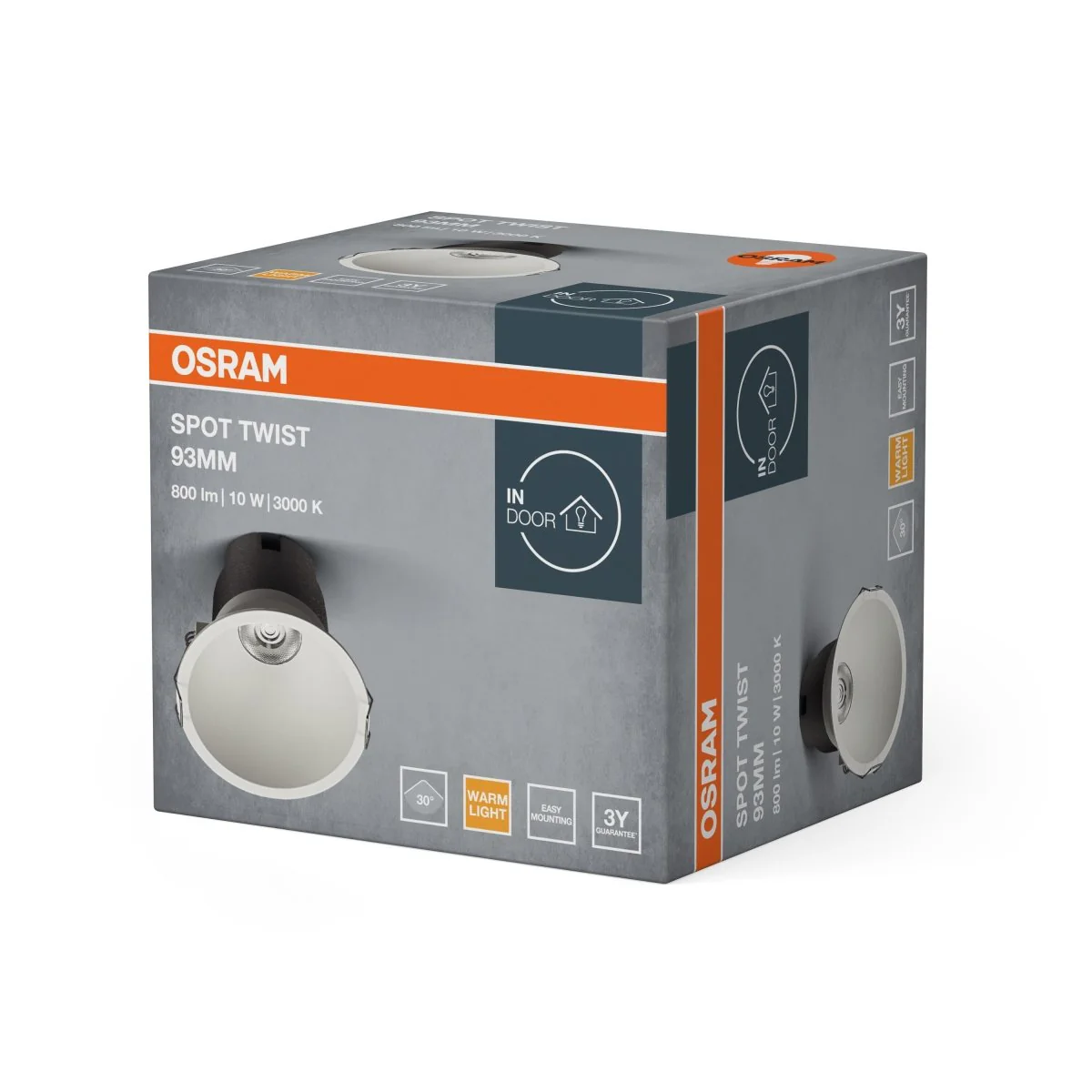 OSRAM LED SPOT RECESS TWIST PRO 93mm 10W 3000K biały - Image 2