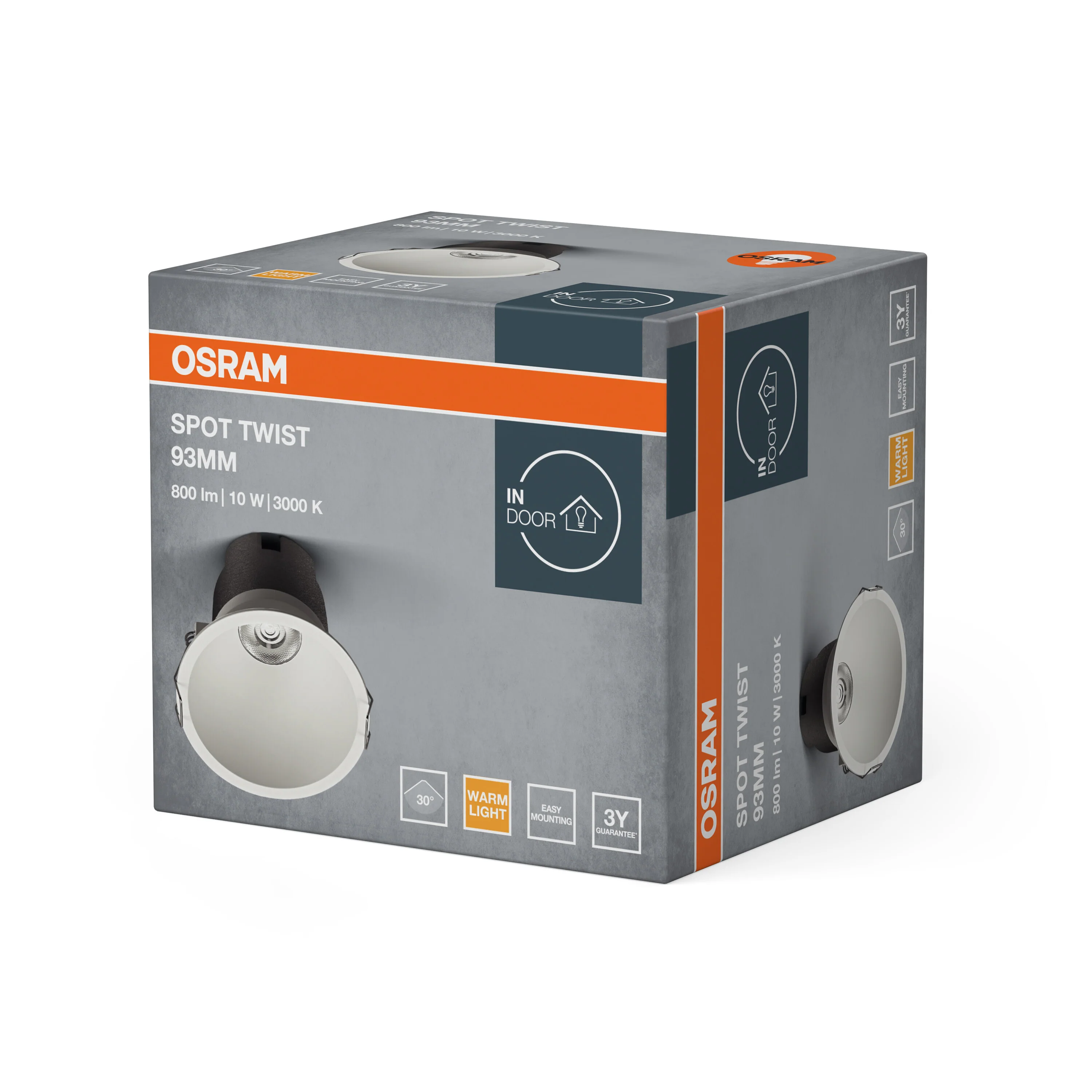 OSRAM LED SPOT RECESS TWIST PRO 93mm 10W 3000K biały - Image 6