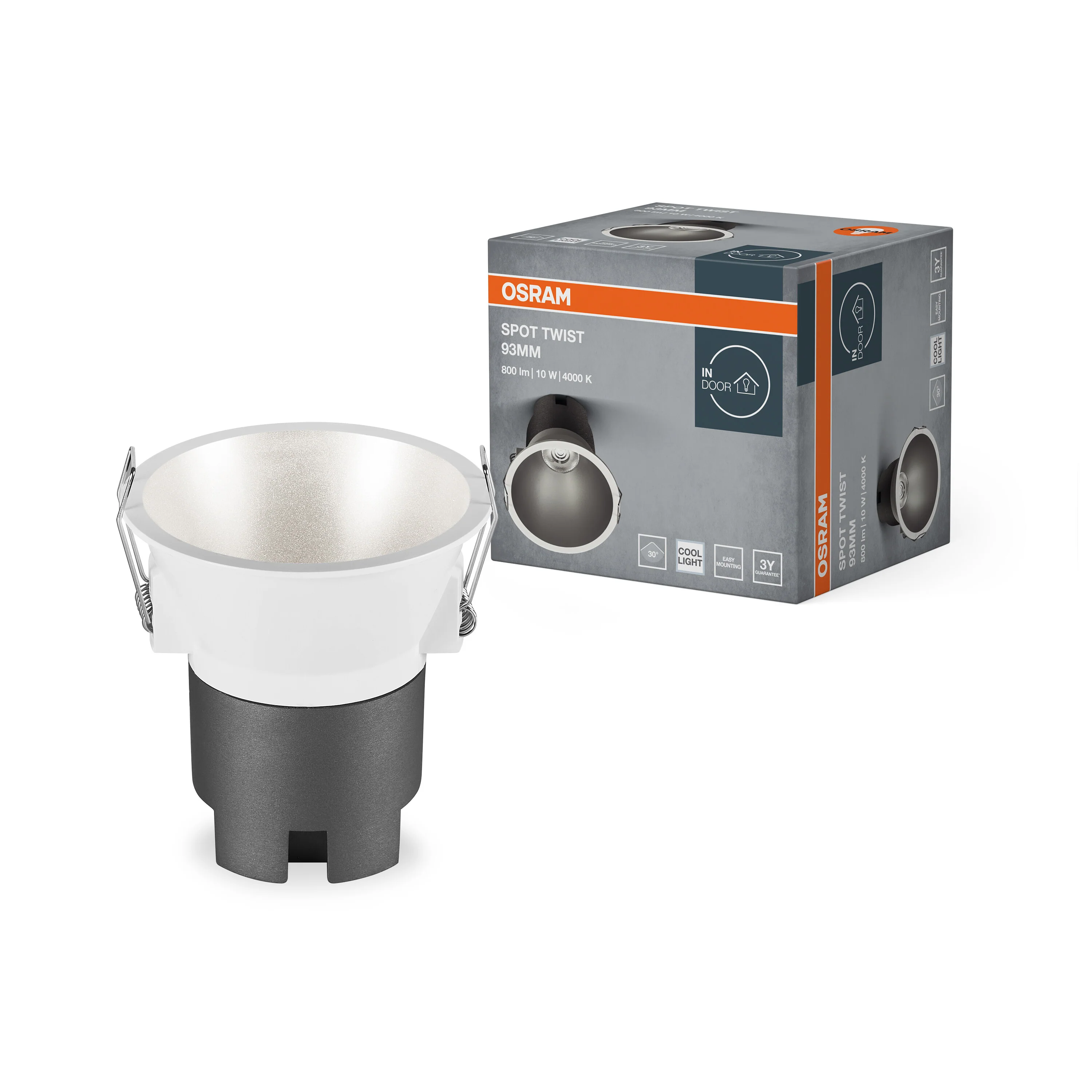 OSRAM LED SPOT RECESS TWIST PRO 93mm 10W 4000K biało-srebrny - Image 5