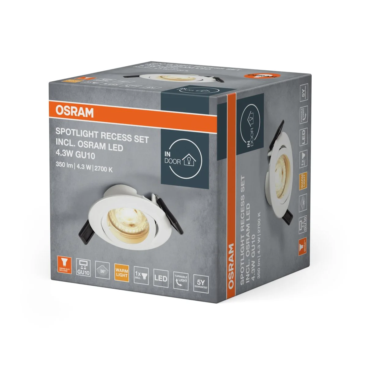 OSRAM LED SPOT RECESS TWISTLOCK GU10 4.3W biała - Image 2