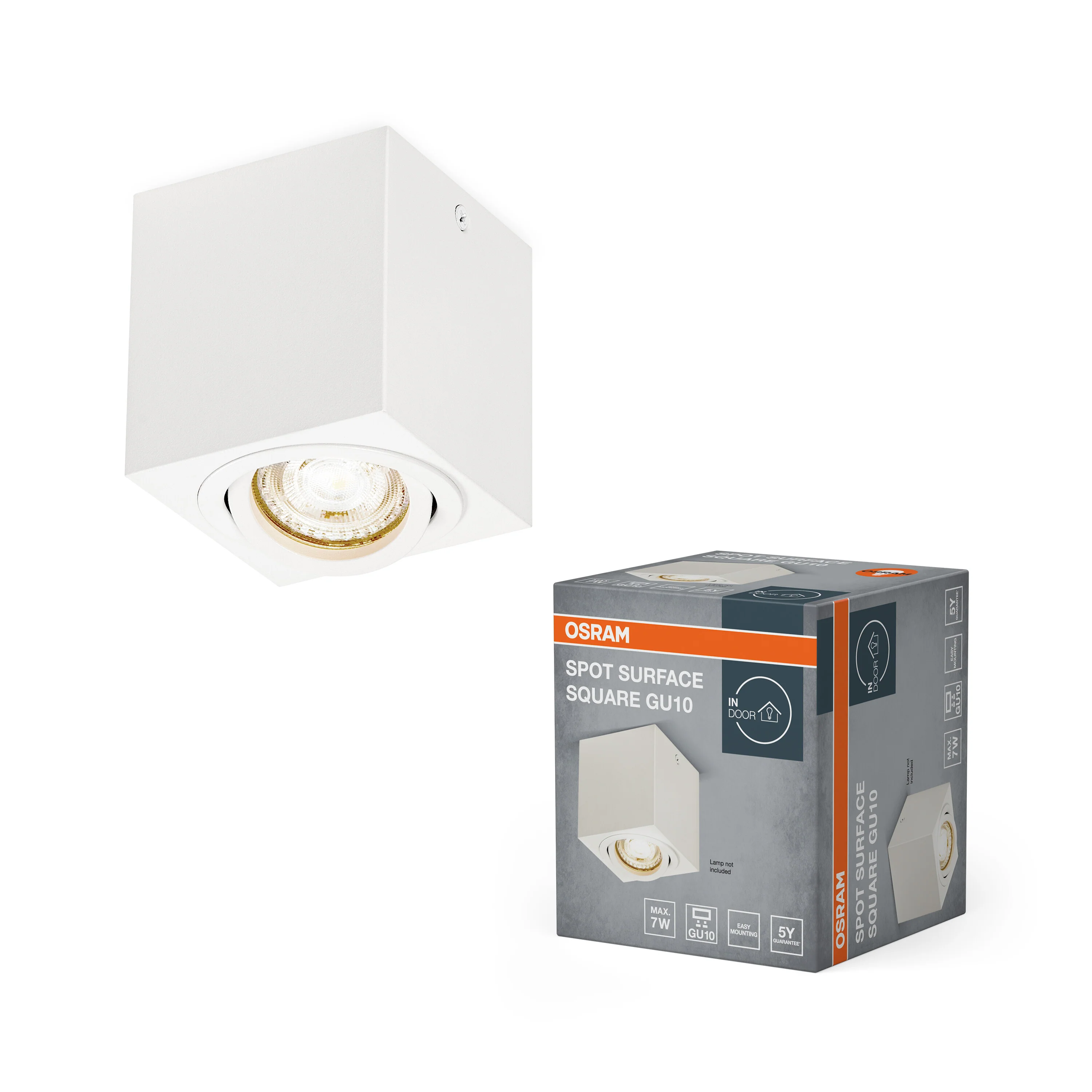 OSRAM LED SPOT SURFACE kwadratowa GU10 biała - Image 5