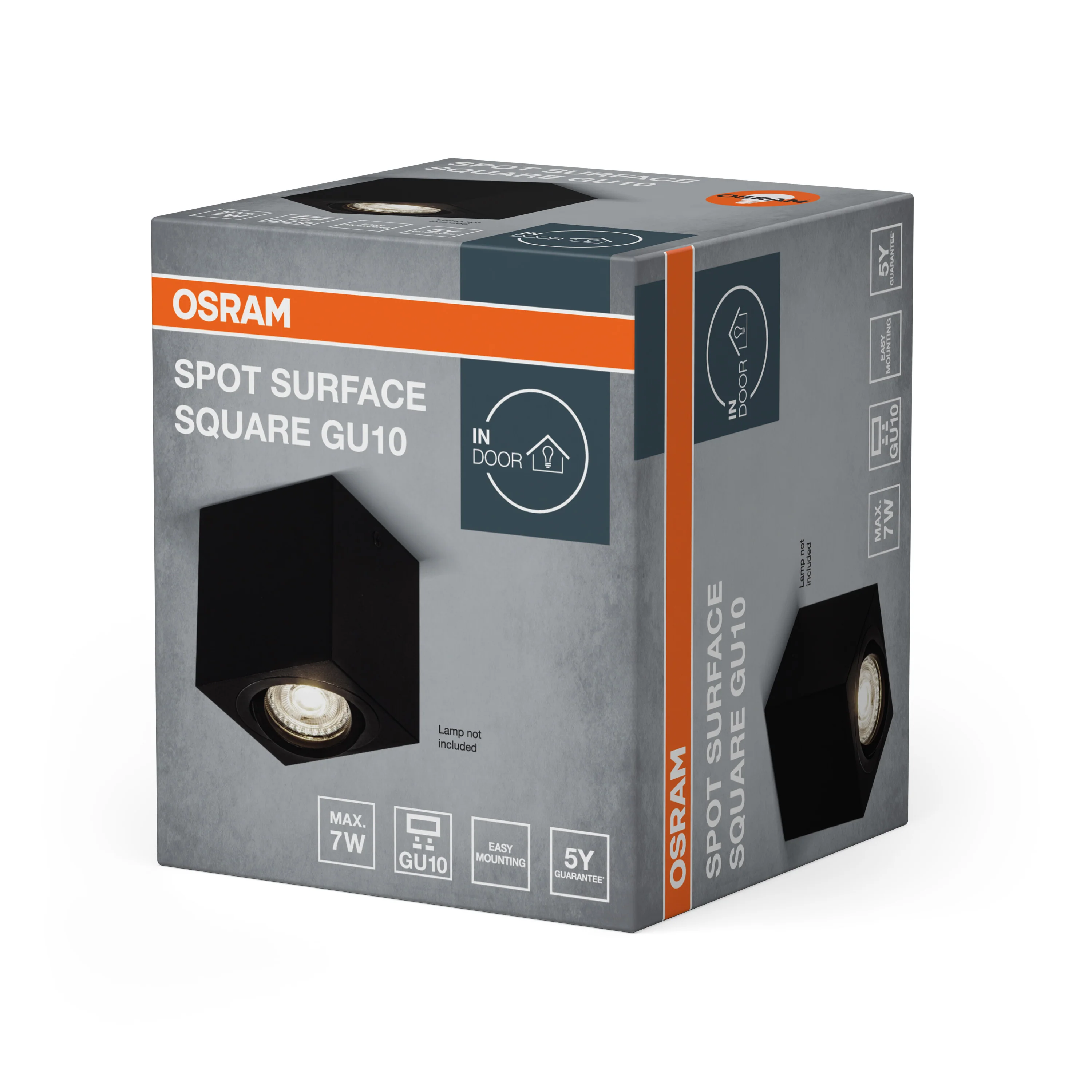 OSRAM LED SPOT SURFACE kwadratowa GU10 czarna - Image 6