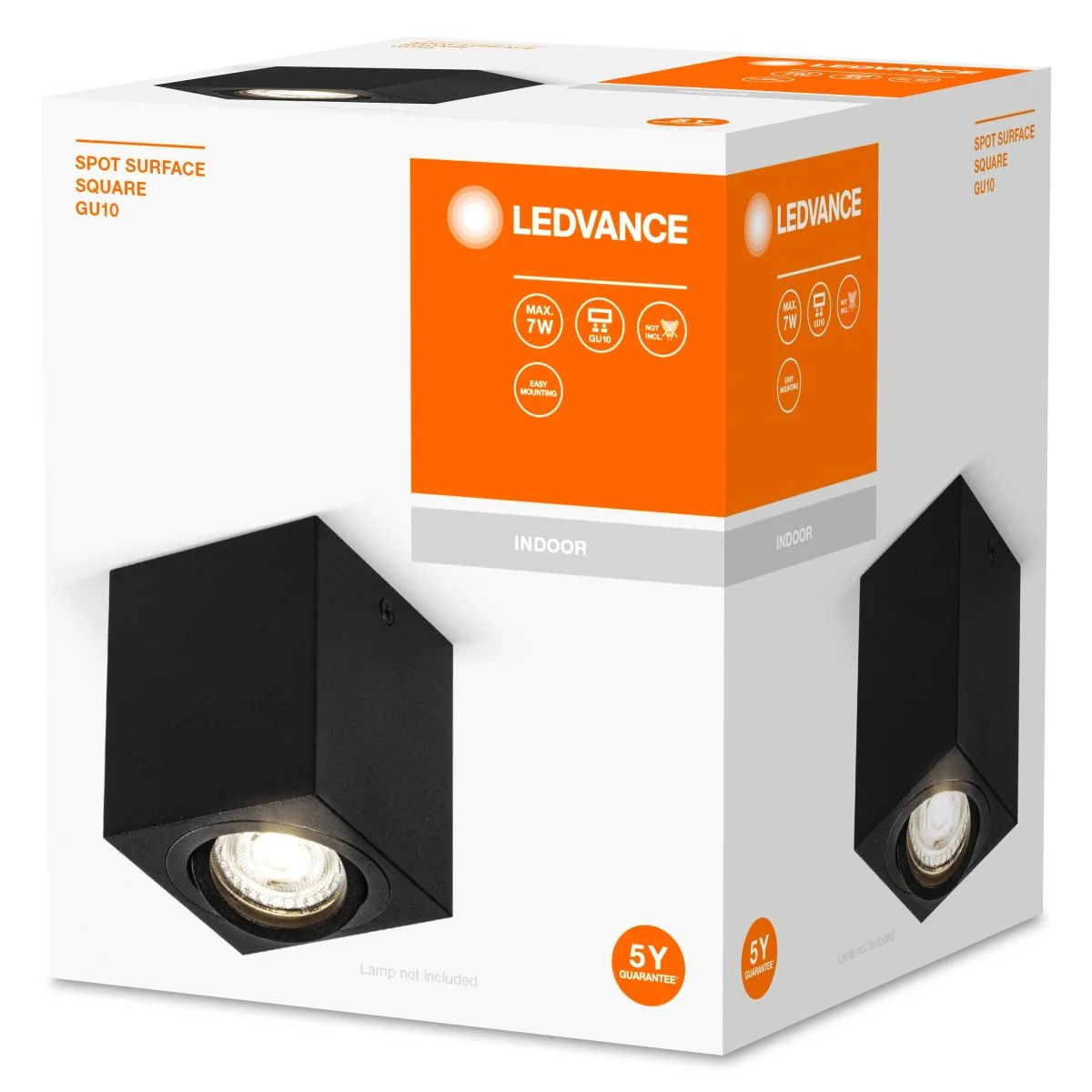 OSRAM LED SPOT SURFACE kwadratowy GU10 czarny - Image 2