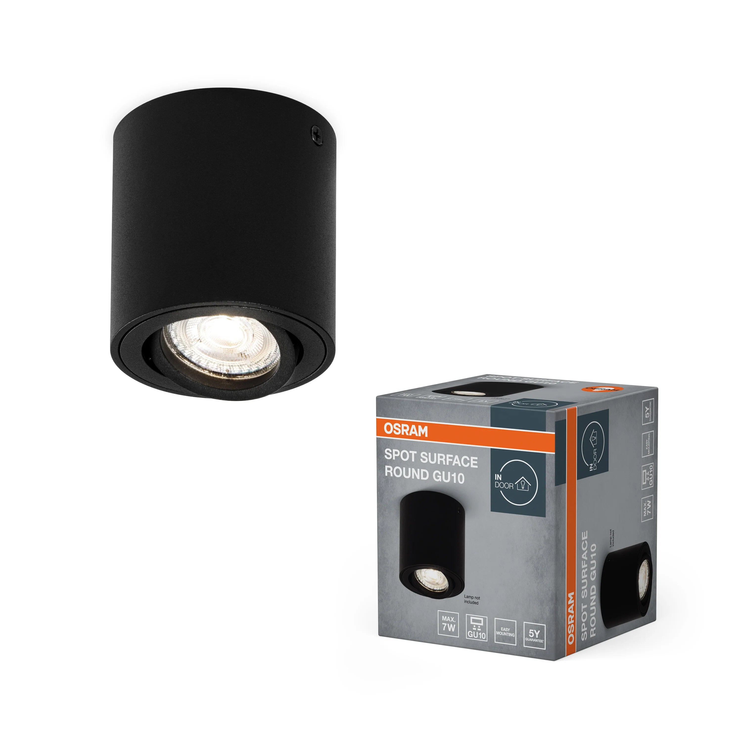 OSRAM LED SPOT SURFACE okrągła GU 10 czarna - Image 5