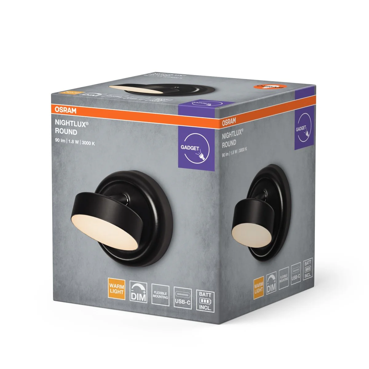 OSRAM NIGHTLUX ROUND 830 DIM USB czarny - Image 2